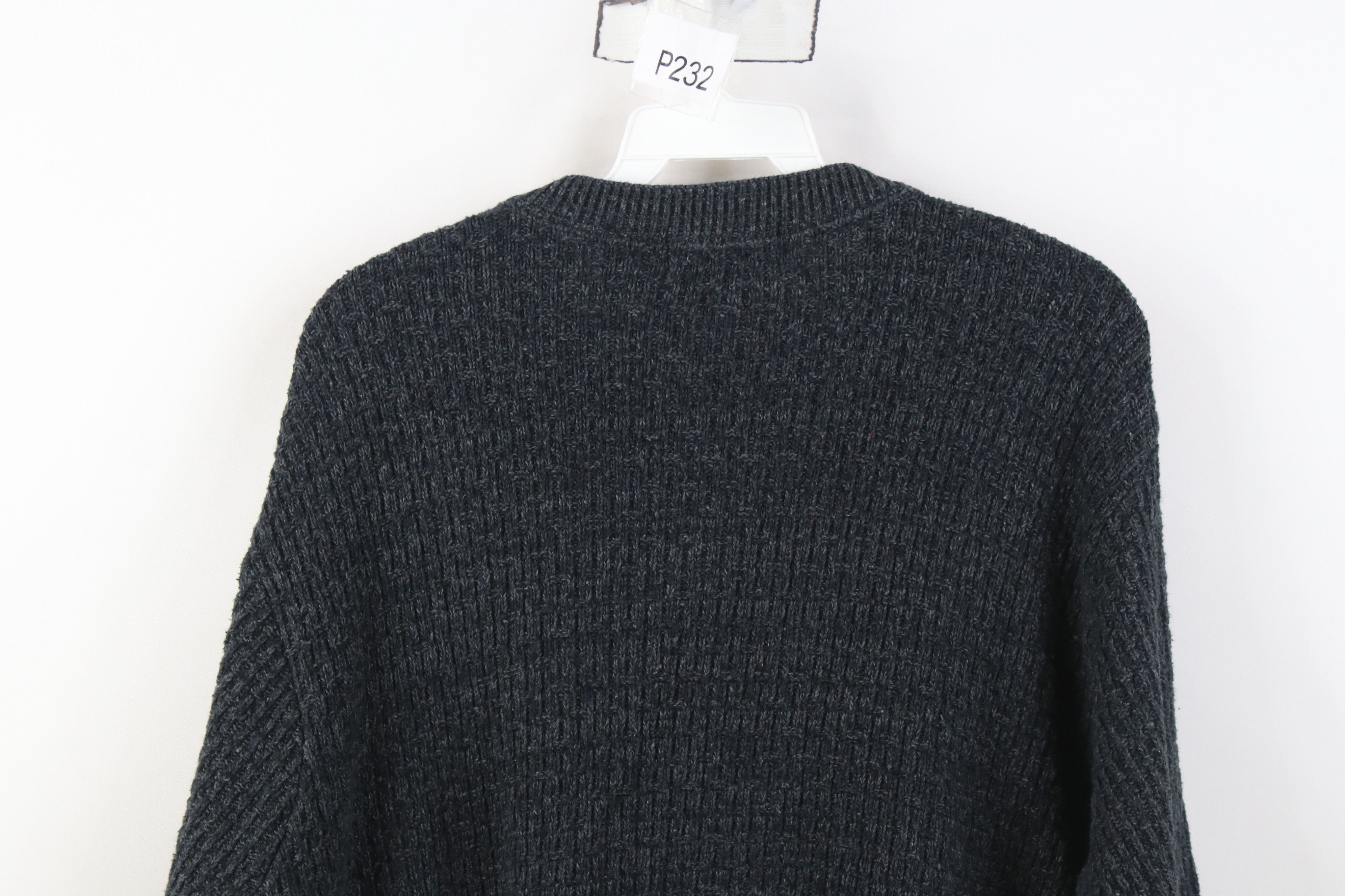 Vintage Vintage 90s Streetwear Knit Henley Sweater Bluish Gray Size US M / EU 48-50 / 2 - 8 Thumbnail