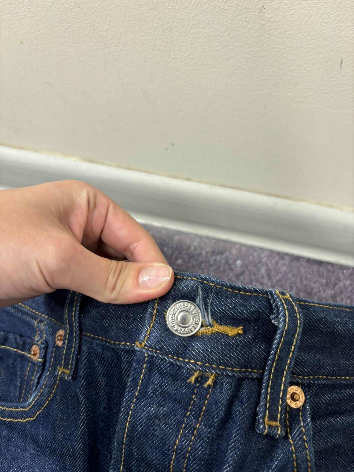 Levi's Vintage Levi’s 501 Straight Leg Button-Fly Blue Denim Jeans Size US 32 / EU 48 - 12 Thumbnail