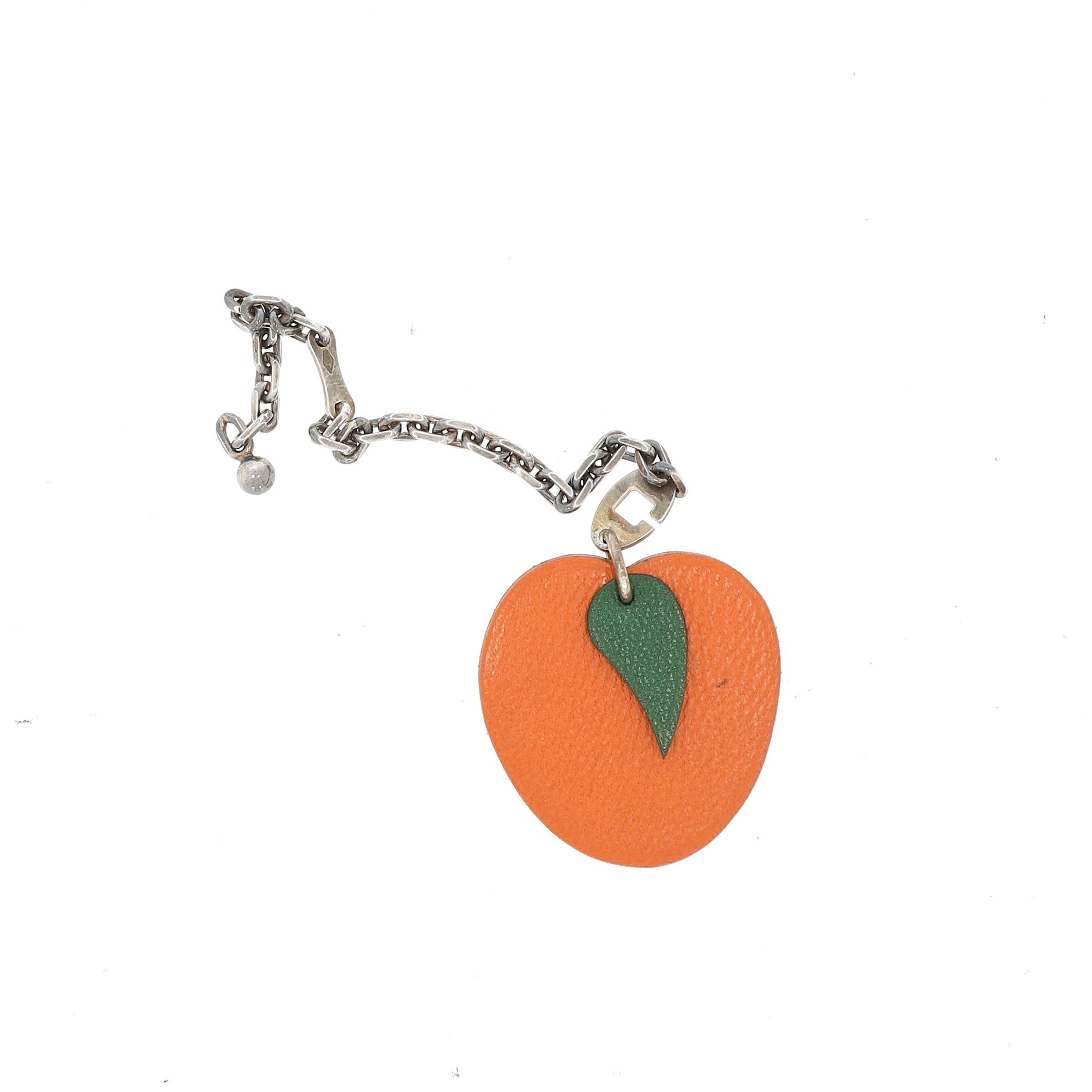 image of Hermes Keychain In Multicolor Leather in Black, Women's