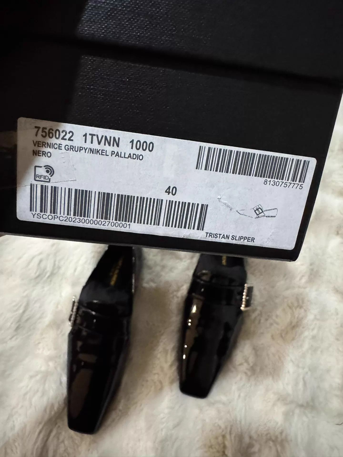 Saint Laurent Paris YSL Runway Crystal Square-Buckle Patent Loafers Men 40 New Size US 7 / EU 40 - 8 Thumbnail