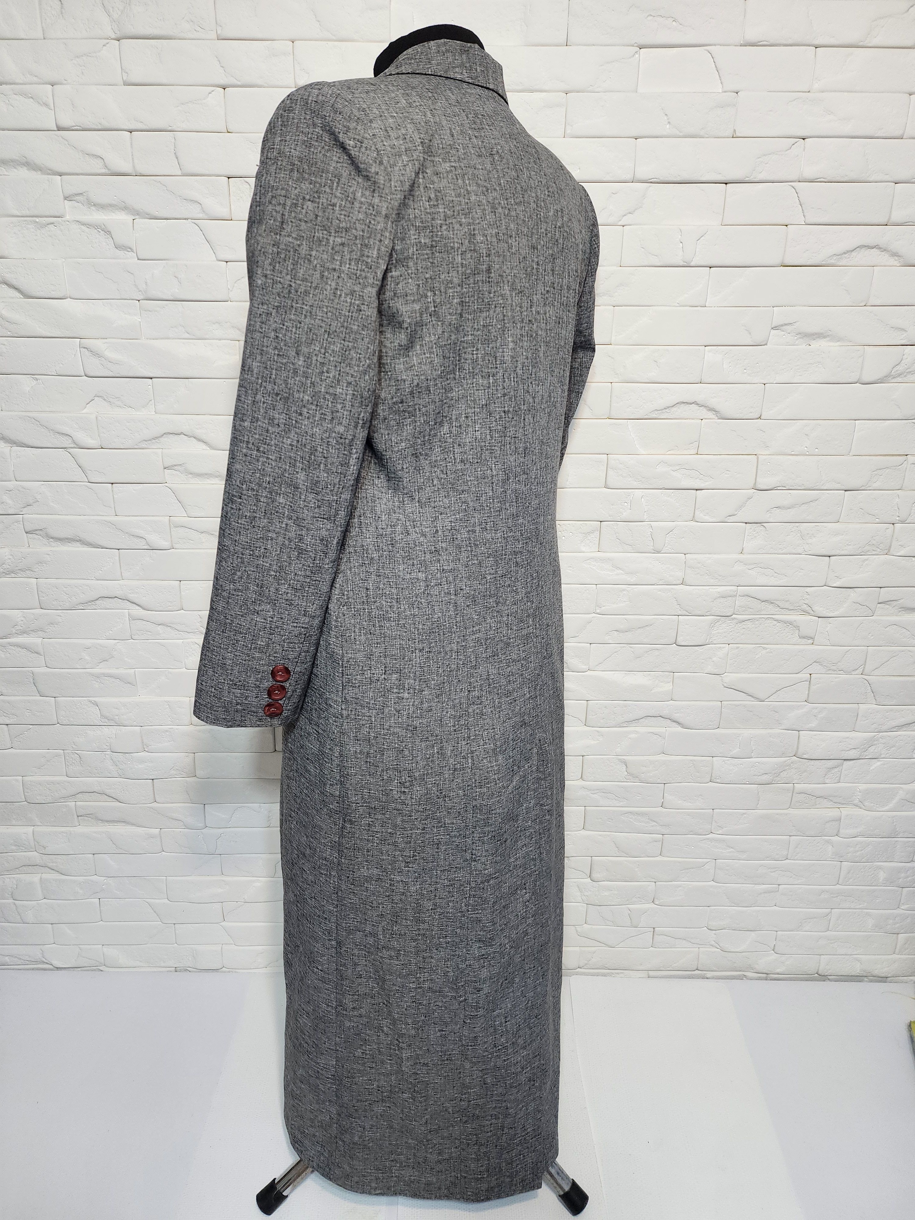 Designer Women's gray long coat. Size L / US 10 / IT 46 - 5 Thumbnail