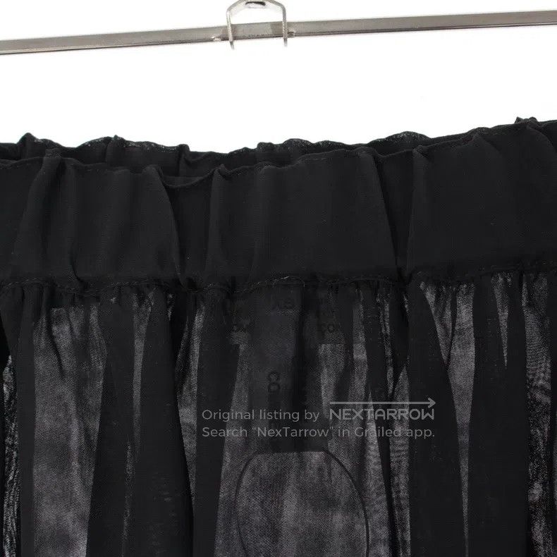 Comme des Garcons Comme Des Garcons size XS Black sheer pleated ruffled hem Size 23" - 3 Thumbnail