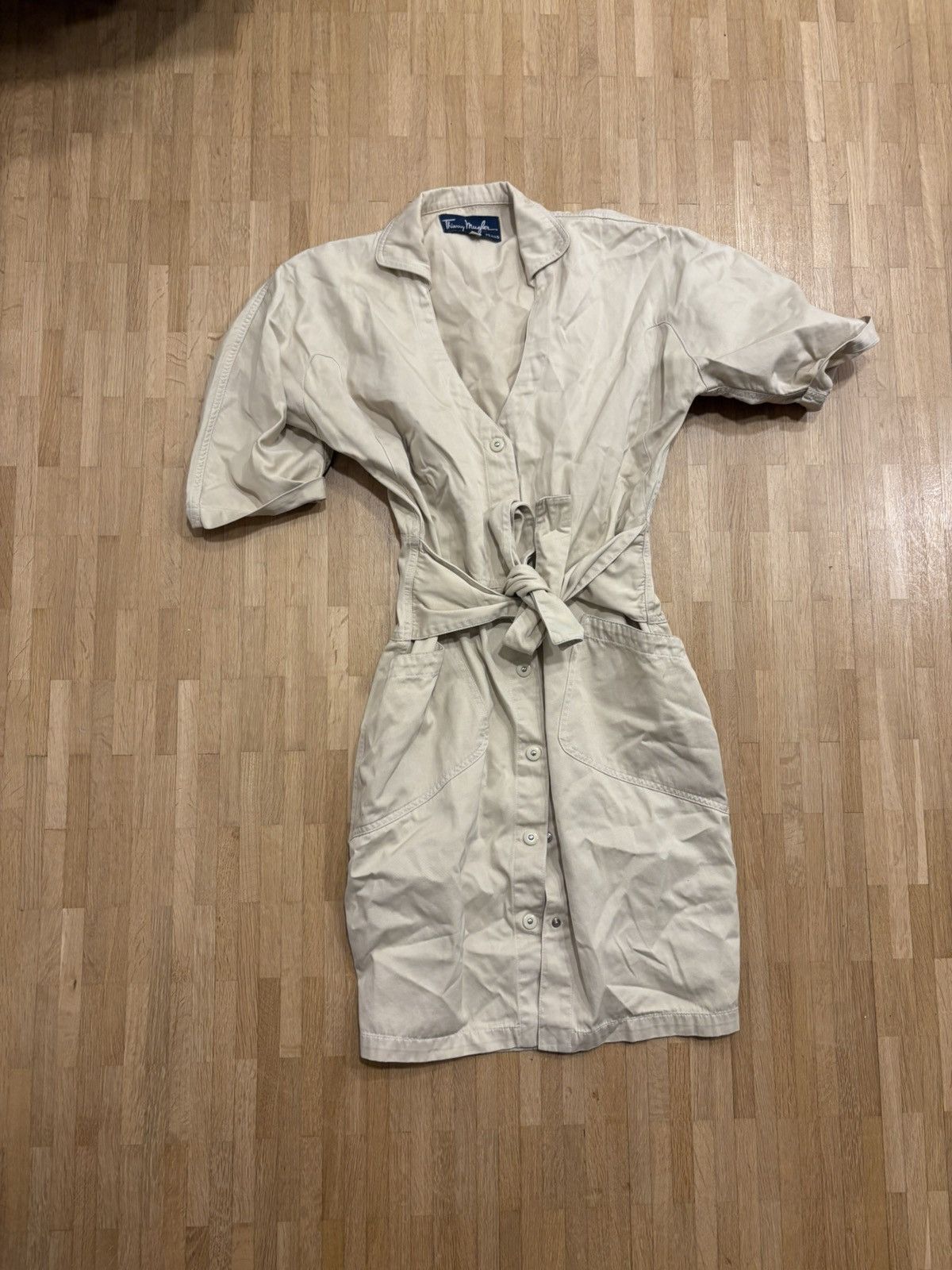 Thierry Mugler Vintage Thierry Mugler Jeans beige dress Size M / US 6-8 / IT 42-44 - 1 Thumbnail