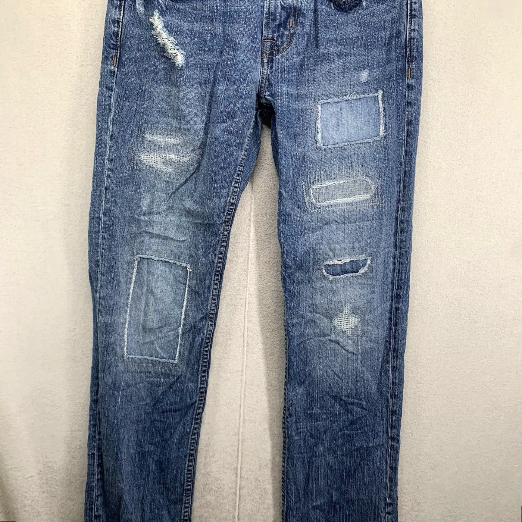 American Eagle Outfitters VINTAGE American Eagle Slim Straight Jeans Adults 28x32 Cotton Medium Wash Blue Mens Size US 28 / EU 44 - 6 Thumbnail
