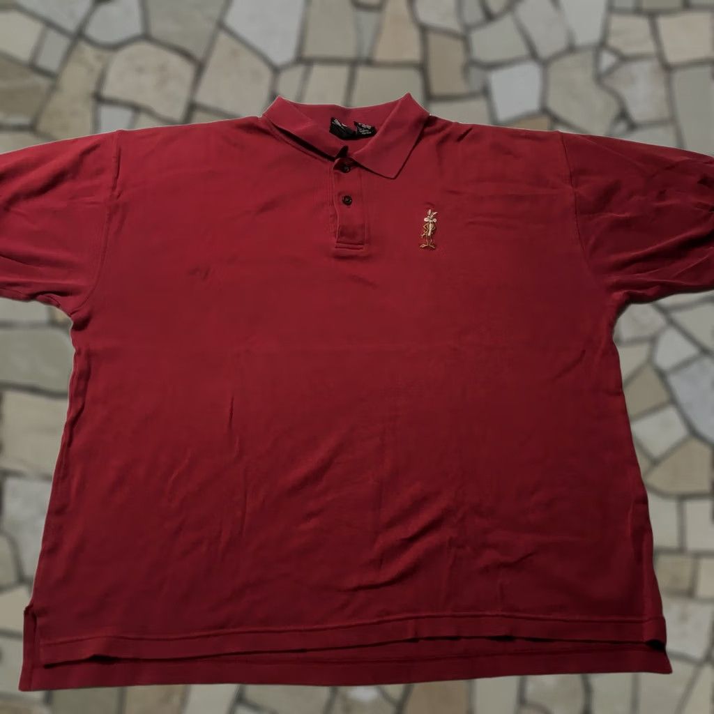 Vintage VINTAGE warner bros Mens XL burgundy Looney Tunes Bugs Bunny Golfing Polo Size US XL / EU 56 / 4 - 1 Thumbnail