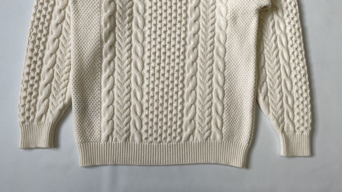 Ann Demeulemeester Cream ‘Aran’ Cable Knit Sweater Size US M / EU 48-50 / 2 - 18 Thumbnail