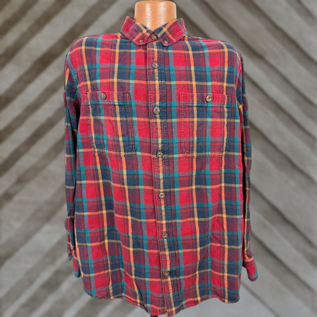 Vintage Duluth Trading Flannel Shirt Men XL Slim Red Plaid Lightweight Cotton Button-Up Outdoor Workwear Size US XL / EU 56 / 4 - 1 Thumbnail