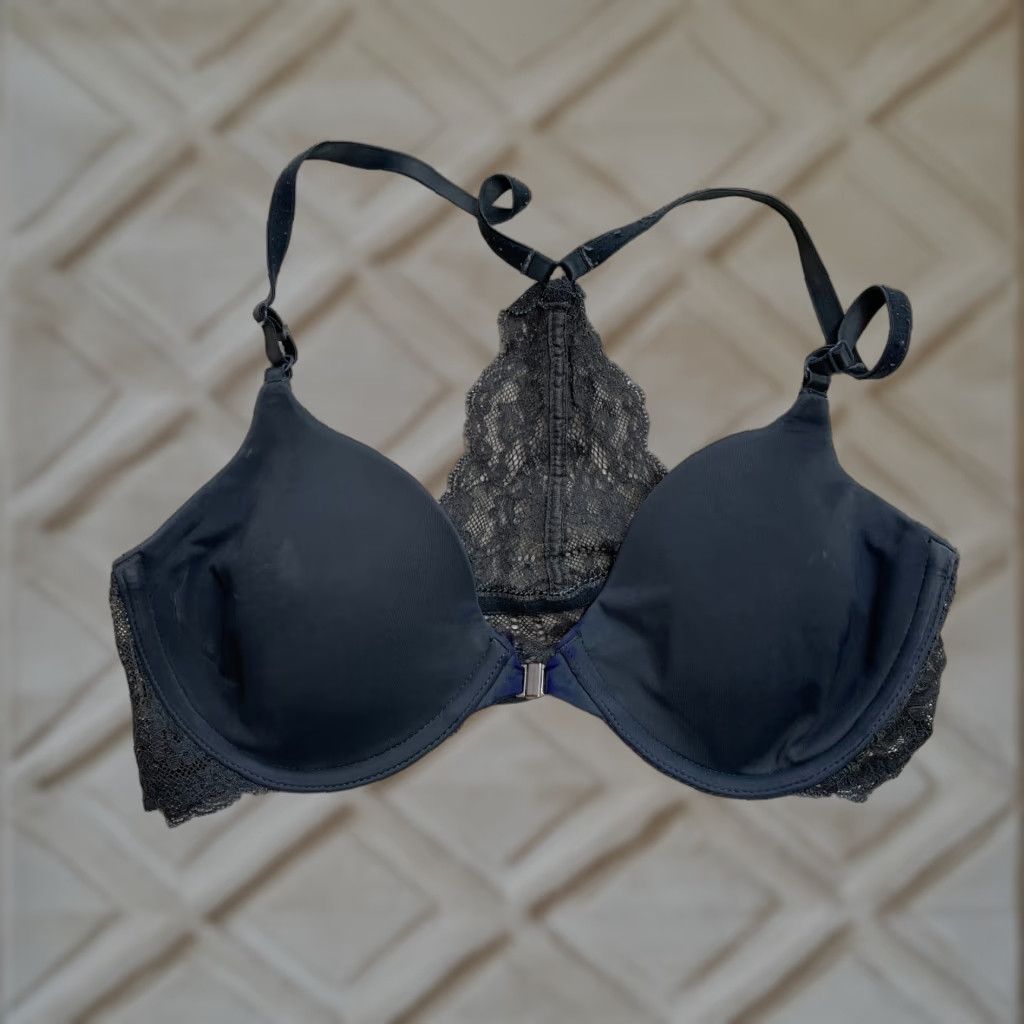 Gap Gap Body Bralette Womens 34 B Gray Lace Racerback Wired Soft Nylon Comfort Size ONE SIZE - 1 Thumbnail