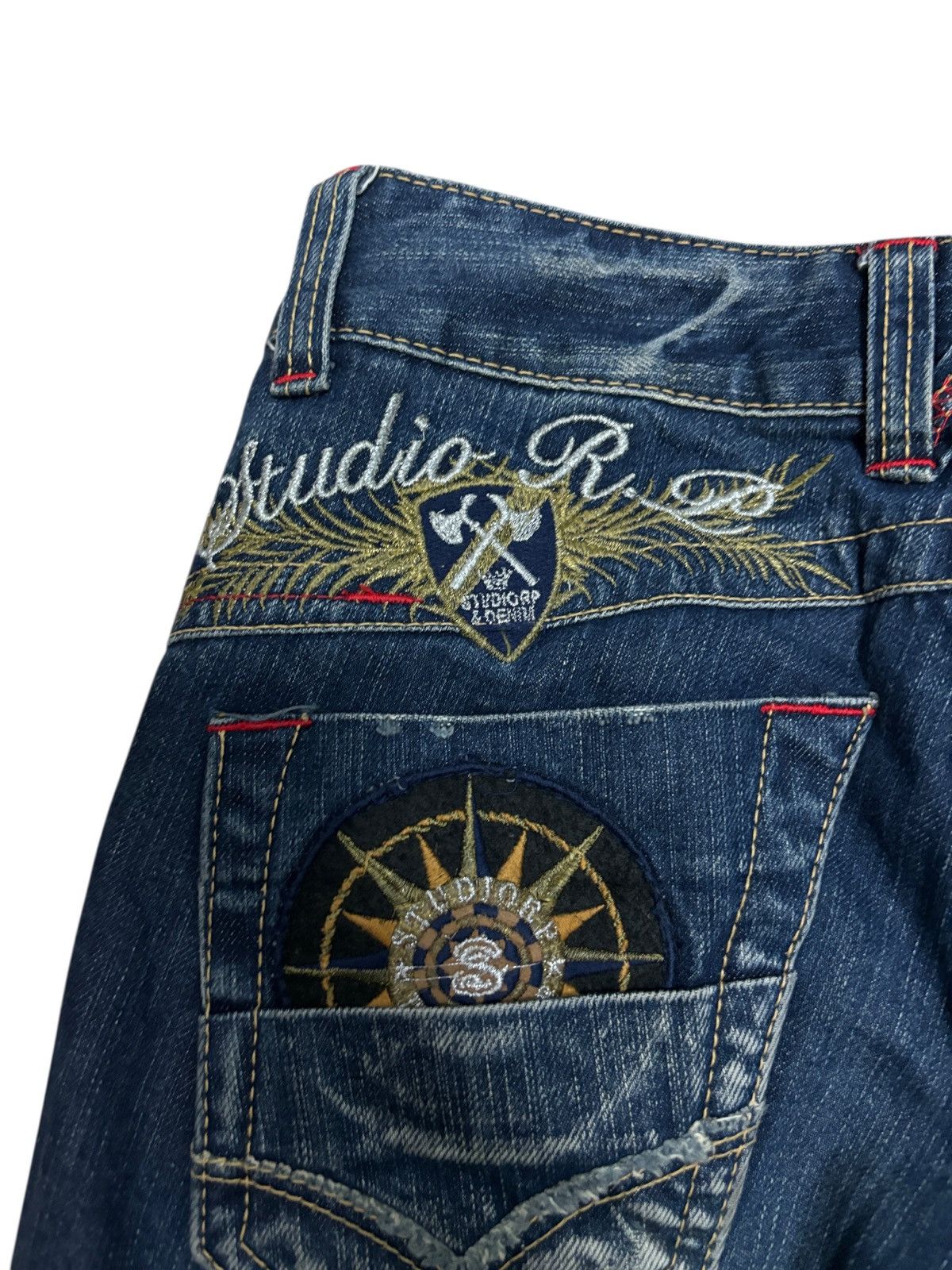 Japanese Brand Y2K Studio R.P Red Pepper Flare Denim Jeans Size 28" / US 6 / IT 42 - 4 Thumbnail