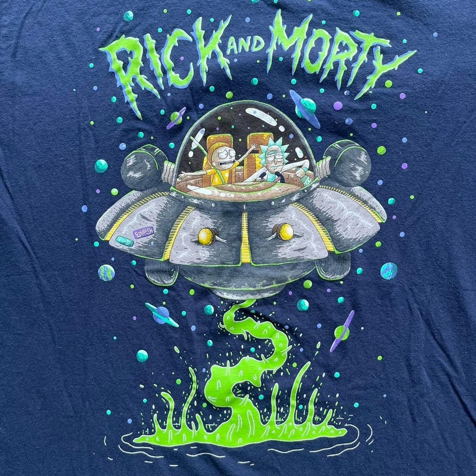 Other 2019 Rick & Morty UFO Space Alien Acid Graphic Shirt Size L Size US M / EU 48-50 / 2 - 3 Thumbnail