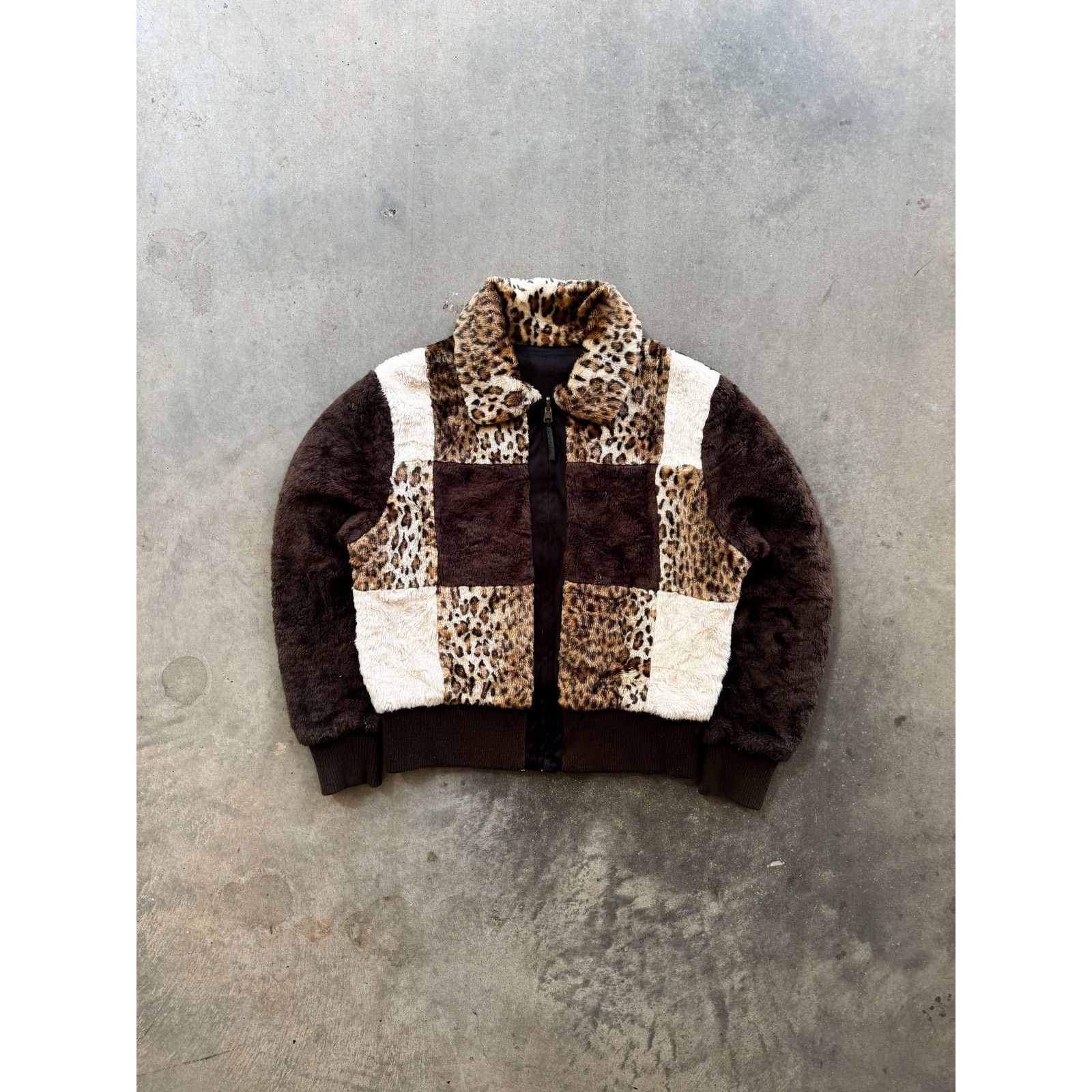 Vintage 2000s Patchwork Fur Jacket Size L Size XL / US 12-14 / IT 48-50 - 1 Thumbnail