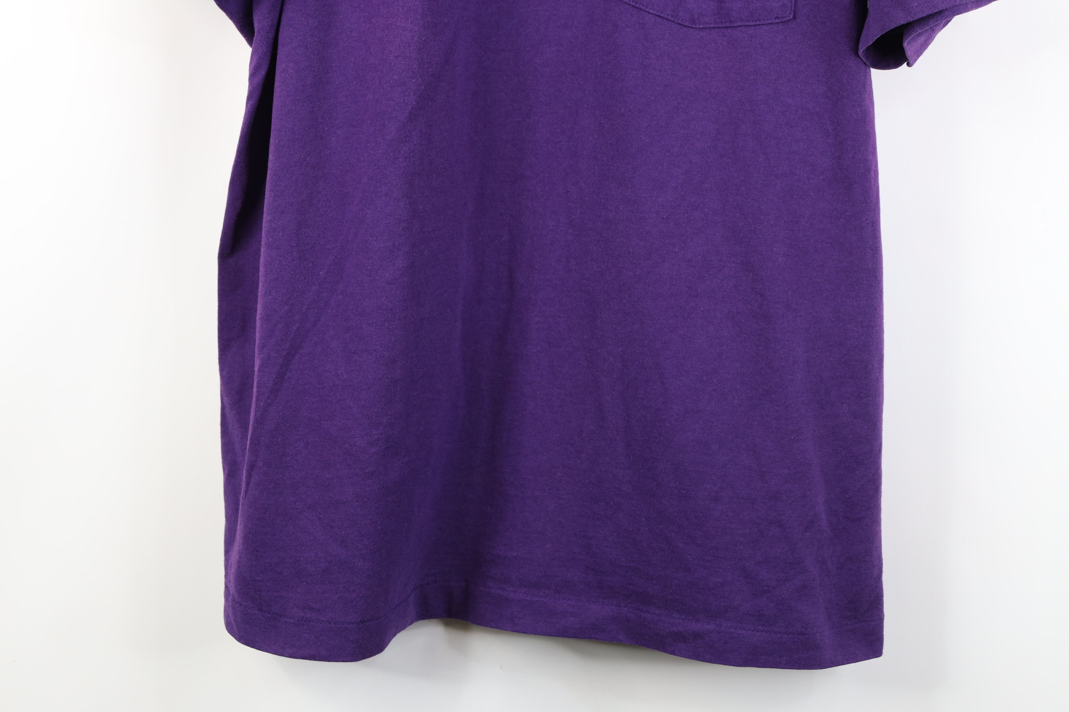 Vintage Vintage 90s Streetwear Cotton Pocket T-Shirt Purple USA Size US XL / EU 56 / 4 - 3 Thumbnail