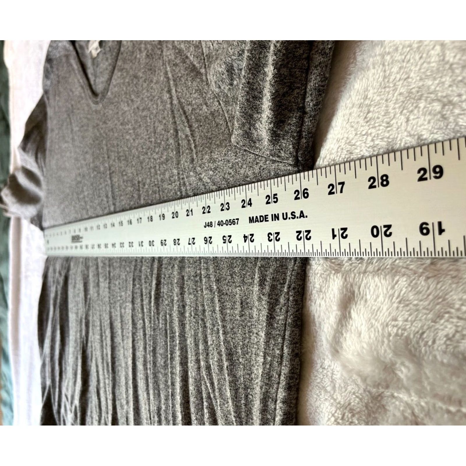 Marcs Hot Cotton by Marc Ware Womens Long Sleeve V-Neck Top XL Knit Heather Gray Shirt Womens XL Gray Heather Knit T-Shirt Casual Size XL / US 12-14 / IT 48-50 - 7 Thumbnail