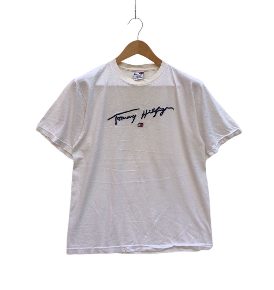 Tommy Hilfiger 90s Vintage TOMMY HILFIGER Crew Neck T Shirt #0868-28 Size US M / EU 48-50 / 2 - 1 Thumbnail