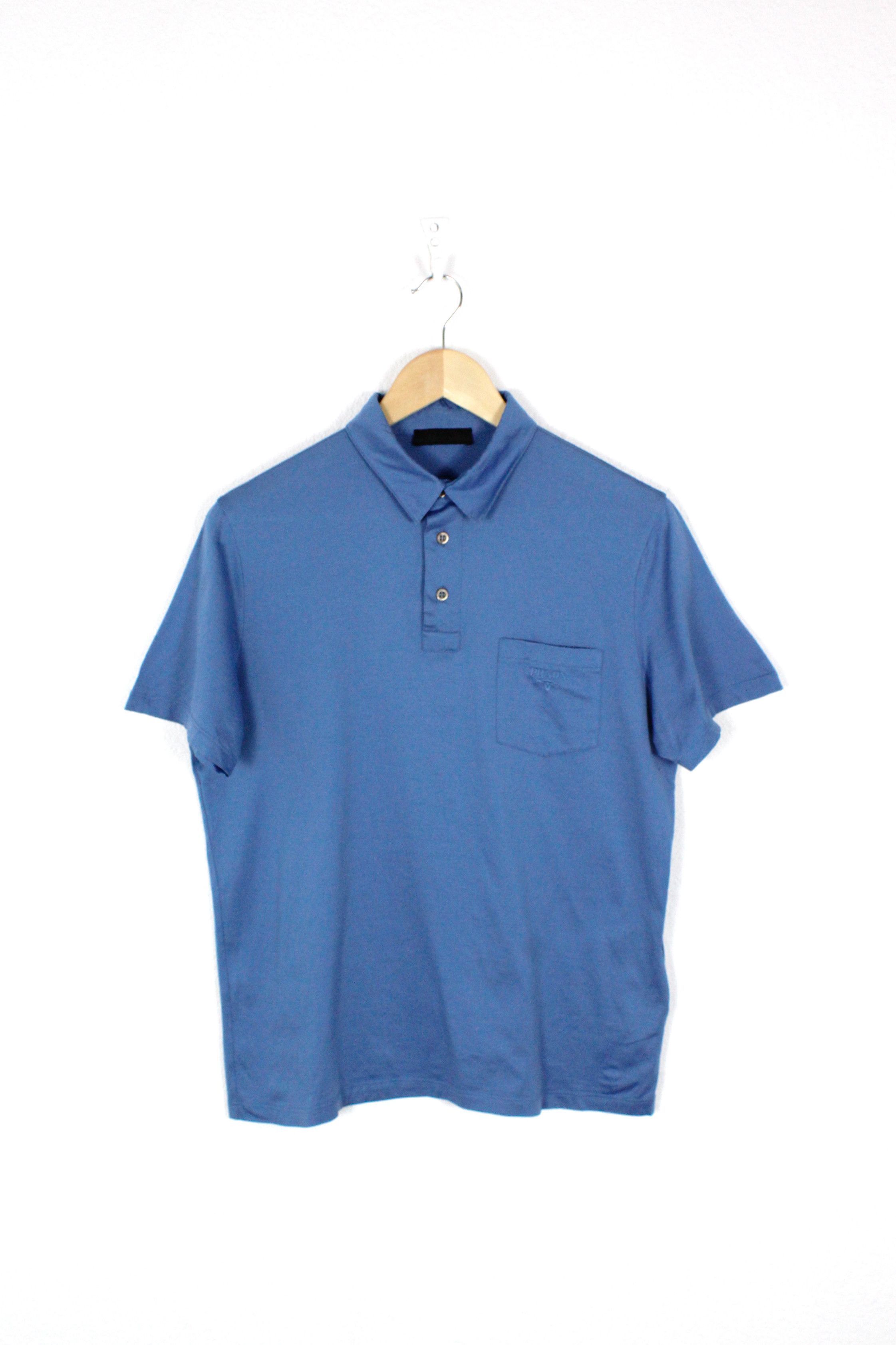 Prada Prada Pocket Logo Blue Polo Shirt M Size US M / EU 48-50 / 2 - 1 Thumbnail