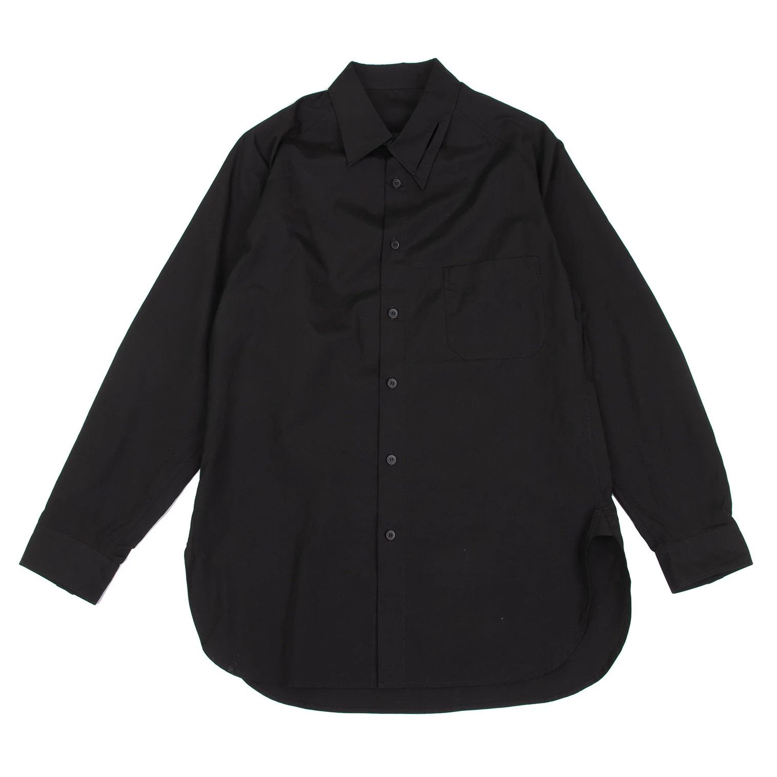 Yohji Yamamoto Yohji Yamamoto Asymmetrical Collar Shirt Black Size US M / EU 48-50 / 2 - 1 Thumbnail