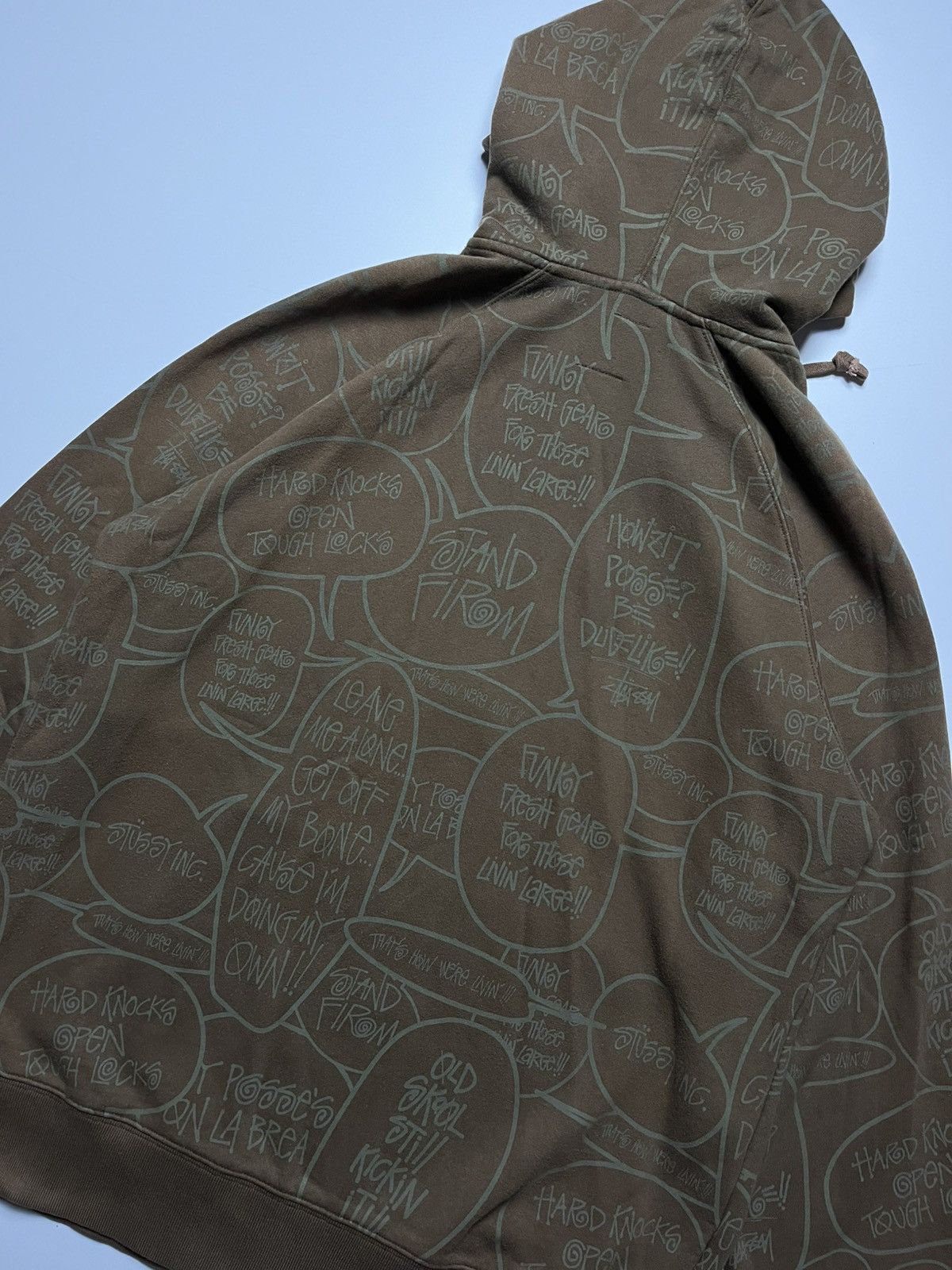 Stussy Stüssy All-Over Graffiti-Print Full-Zip Hoodie Brown – 2000s Size US XL / EU 56 / 4 - 14 Thumbnail