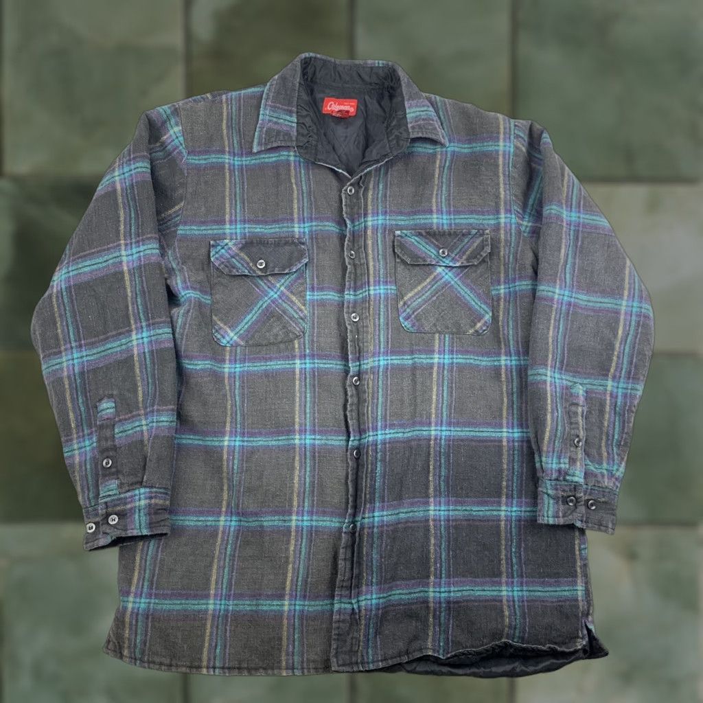 Vintage VINTAGE Coleman Flannel Shirt Mens Adult LT Gray Plaid Quilted Button-Up 90s Camping Size US L / EU 52-54 / 3 - 1 Thumbnail