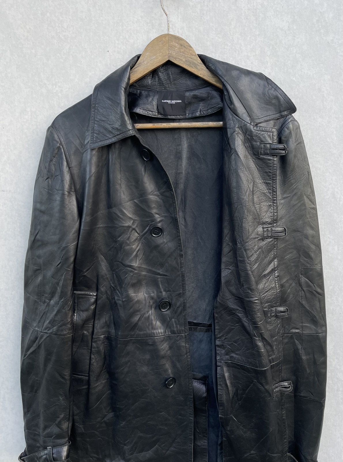 Costume National 🔥RARE🔥 COSTUME NATIONAL HOMME SINGLE BRESTED LEATHER COAT Size US M / EU 48-50 / 2 - 13 Thumbnail