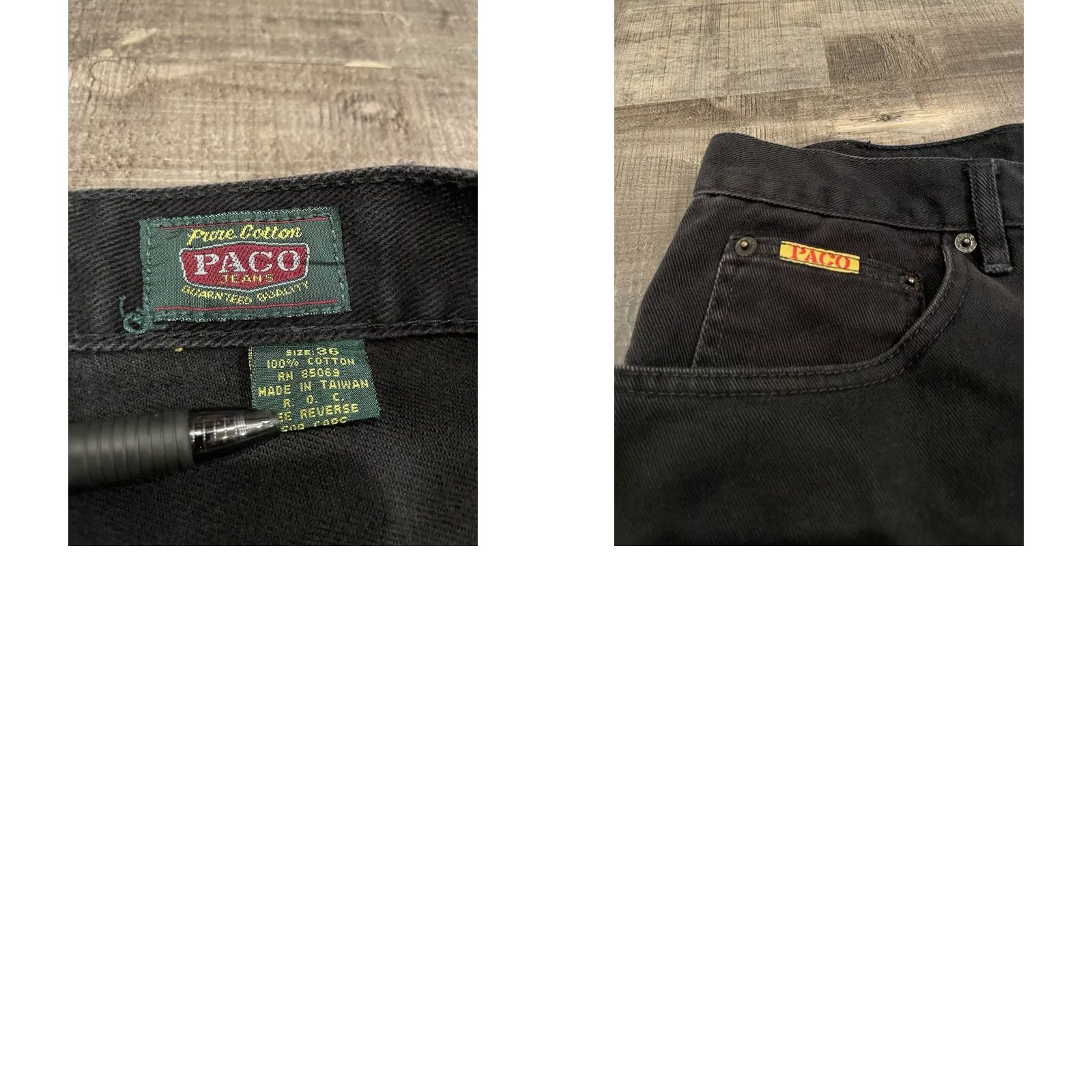 Vintage VINTAGE PACO Jeans Baggy Men's 34x33 Dark Wash Black Inseam 33 Skater Grunge Y2K Hip Hop Punk Goth Wide Size US 34 / EU 50 - 8 Thumbnail