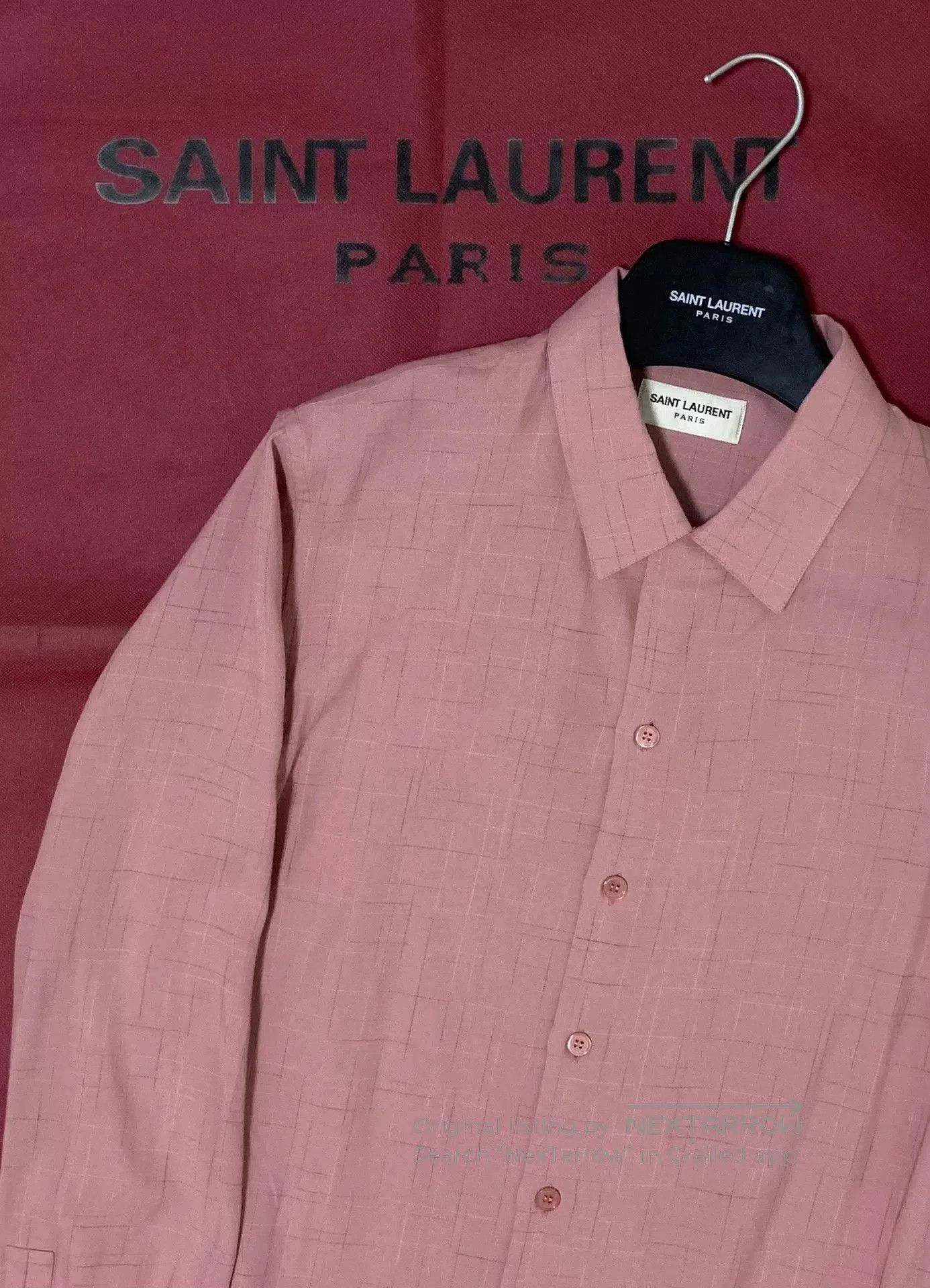 Saint Laurent Paris Saint Laurent SLP 14FW Pink Cuban Collar Shirt. Size US M / EU 48-50 / 2 - 6 Thumbnail