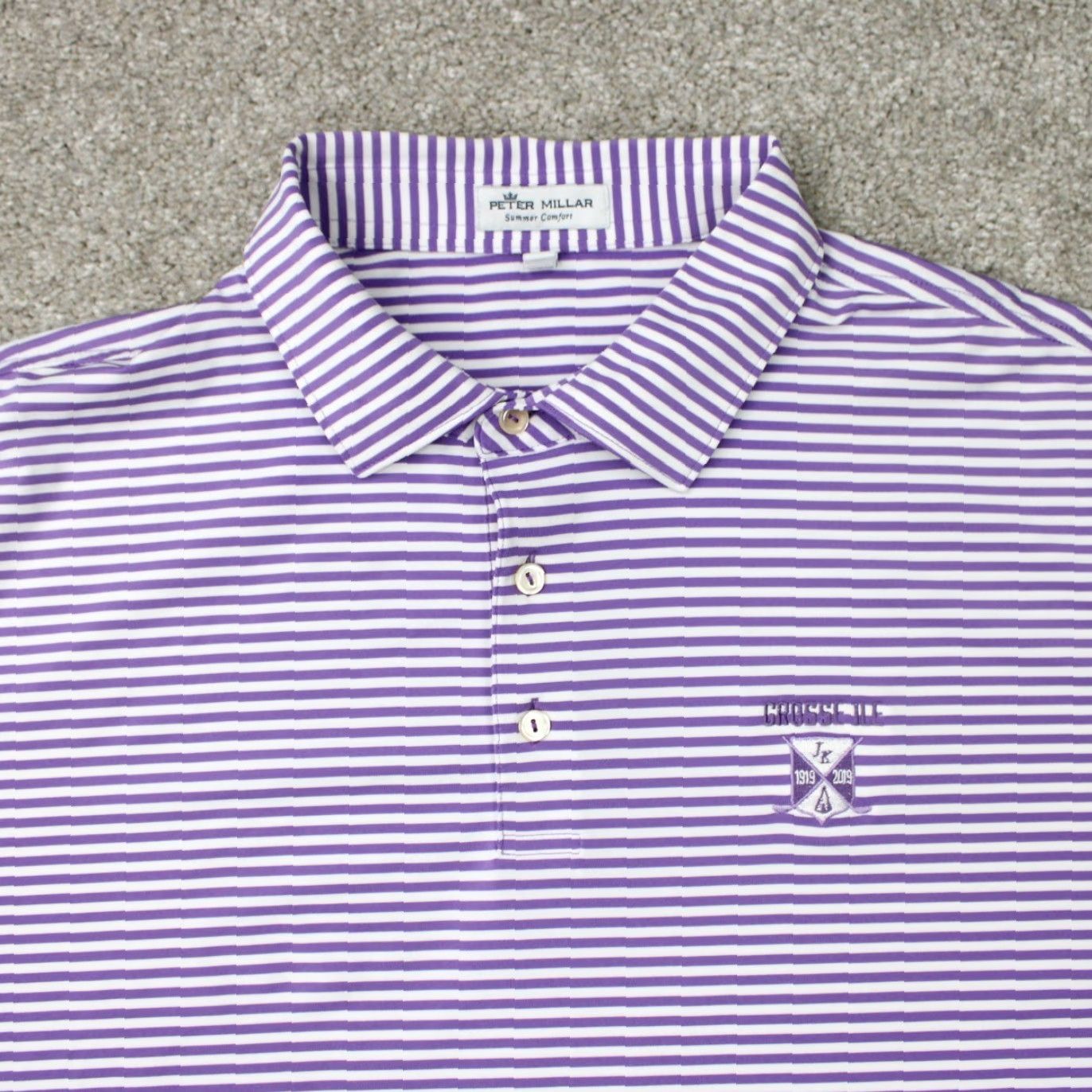 Peter Millar Peter Millar Polo Shirt Mens XL Purple/White Summer Comfort Polyester Stretch S/S Shirt/ polo Size US XL / EU 56 / 4 - 5 Thumbnail