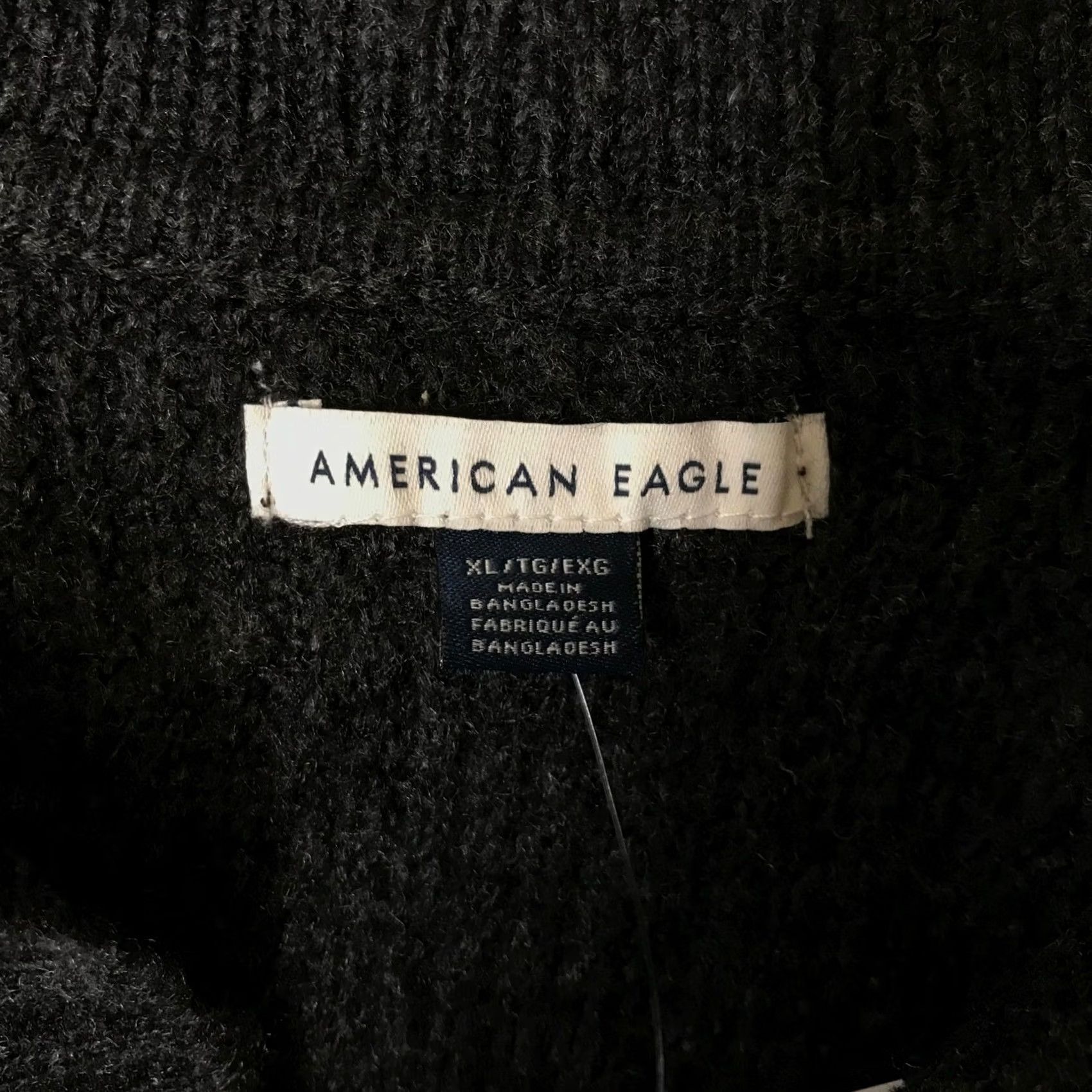 Vintage American Eagle V-Neck Polo Sweater Shirt Women XL Charcoal Gray Ribbed Oversized Tunic Pullover Long Sleeve Relaxed Knit Casual Modern Preppy Size XL / US 12-14 / IT 48-50 - 7 Thumbnail