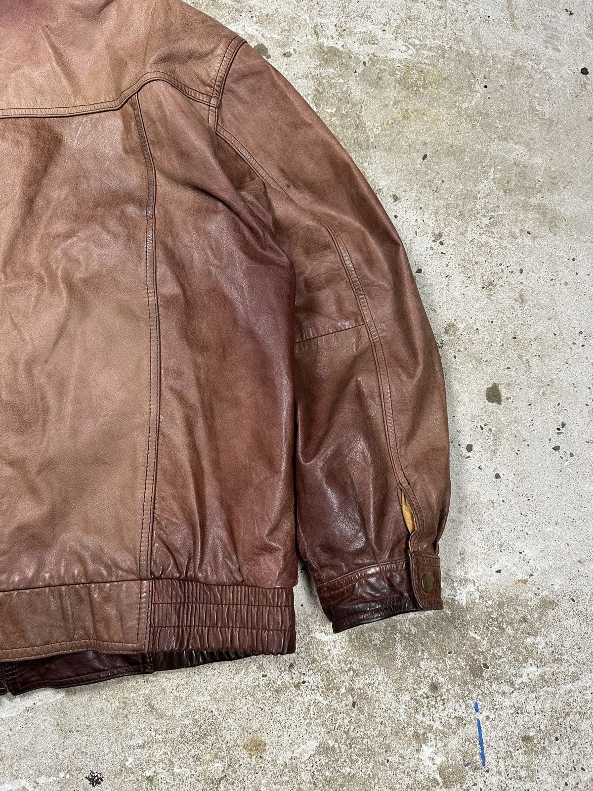 Vintage ‼️ Vintage 90s Distressed Brown / Orange Leather Jacket Rare Size US L / EU 52-54 / 3 - 11 Thumbnail