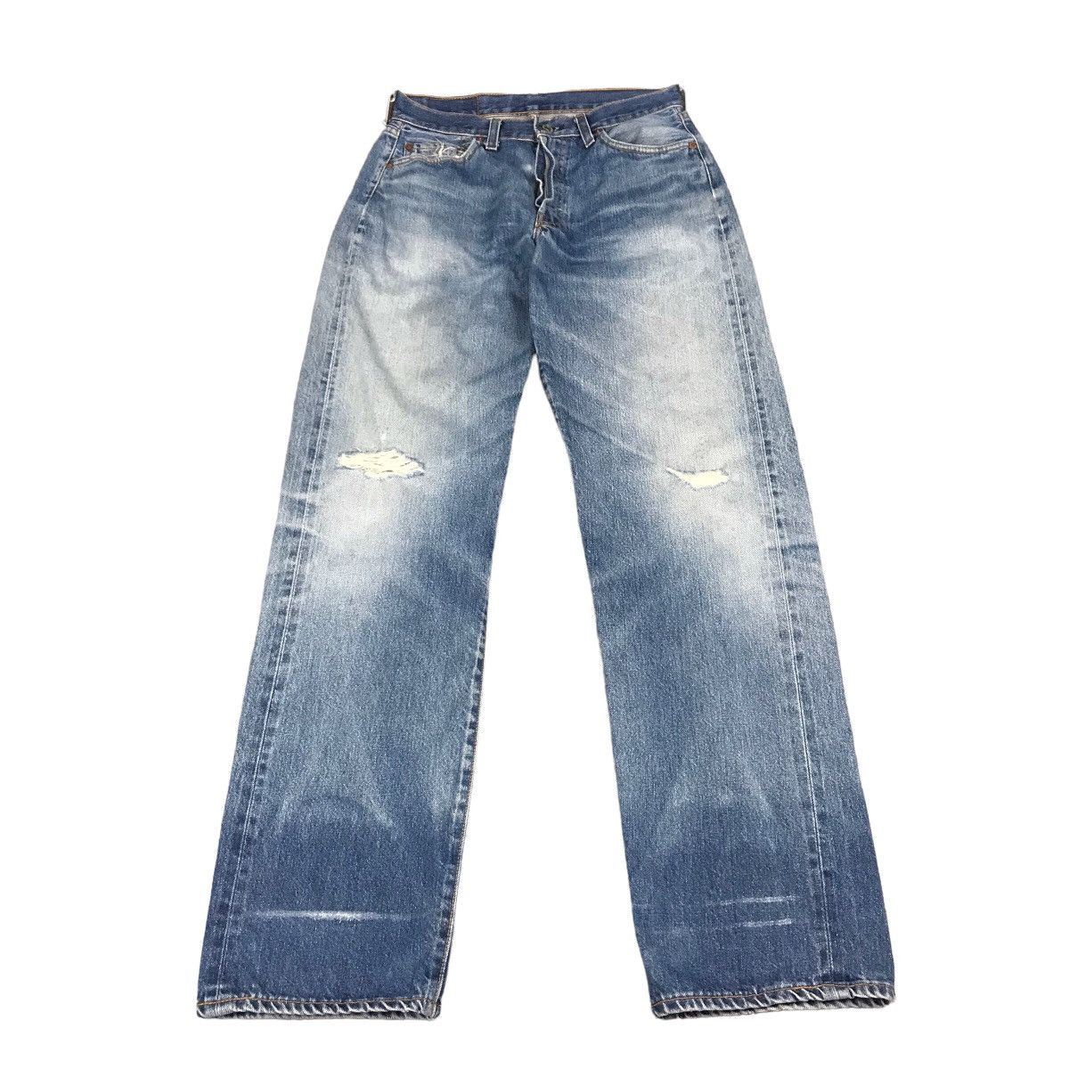 image of Avant Garde x Levis Vintage Clothing 1995 Levis 501 Button 555 Distressed Selvadge Denim Pants (Siz