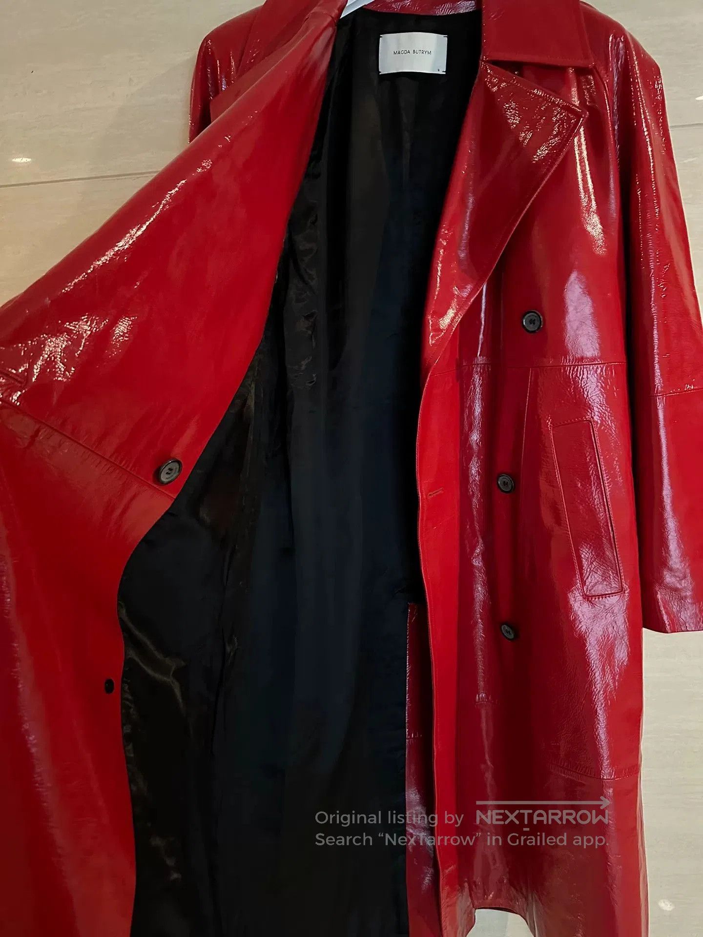 Magda Butrym Magda Butrym Red Leather Trench Coat. Size S / US 4 / IT 40 - 4 Thumbnail