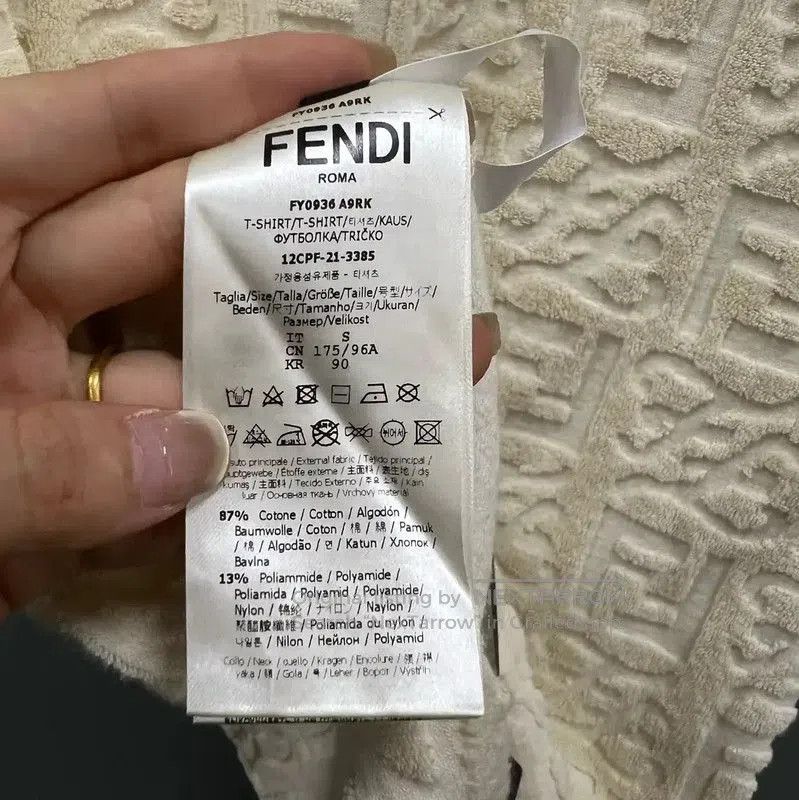 Fendi Fendi Summer Beige Cotton FLOGO Short Sleeve Tee . Size US S / EU 44-46 / 1 - 4 Thumbnail