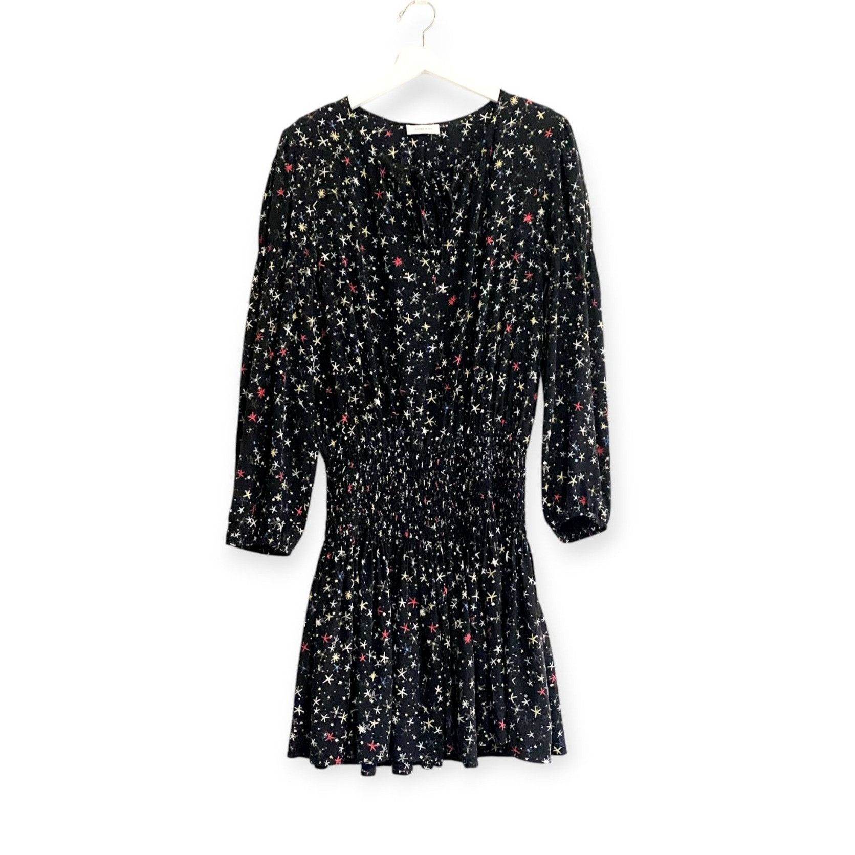 Anine Bing Anine Bing 'Martha' Black Silk Stars Print Dress Size L Size L / US 10 / IT 46 - 1 Thumbnail