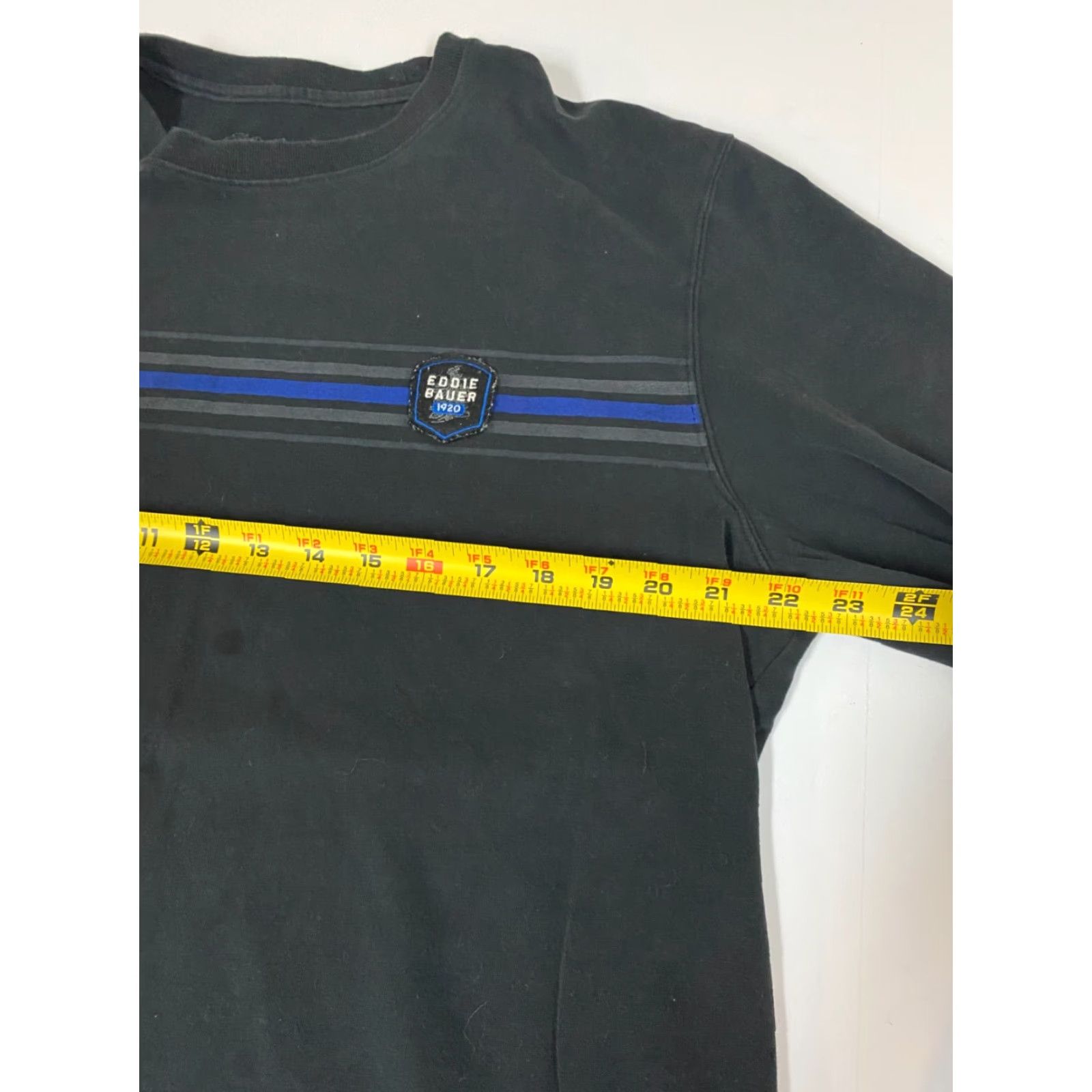 Eddie Bauer Eddie Bauer Shirt MEns Large Black Striped Beach California 1920 Crew Neck Long Sleeve Logo Cotton Spandex Size US L / EU 52-54 / 3 - 6 Thumbnail
