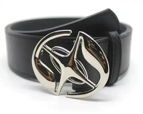 VIBE Y2K 2000s chrome emblem PU Leather belt Size ONE SIZE - 1 Thumbnail