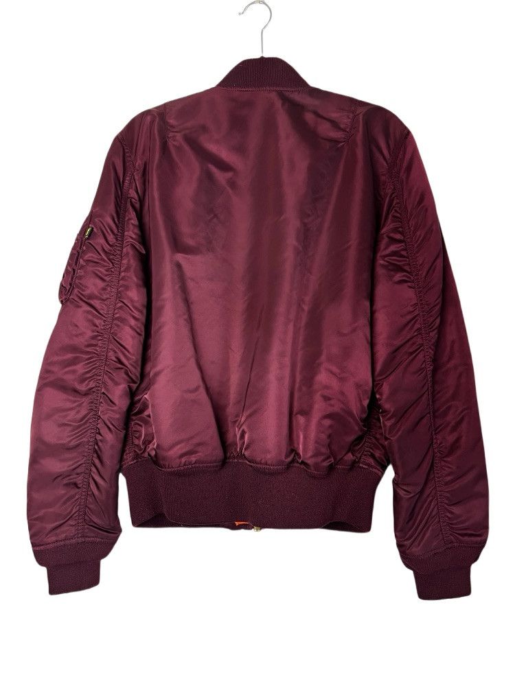 Alpha Industries Vintage 1990's Alpha Indusries Maroon Bomber Jacket USA Size US L / EU 52-54 / 3 - 3 Thumbnail