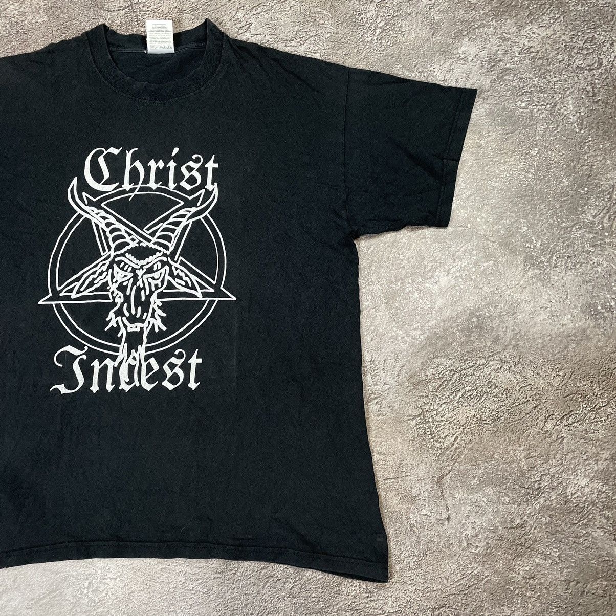 Vintage Vintage 90s Goth Black Graphic Band Tee Oversized Faded XL Size US XL / EU 56 / 4 - 3 Thumbnail