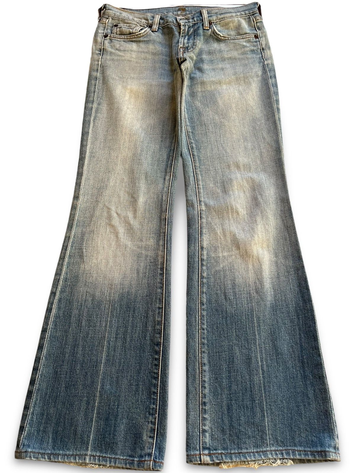 7 For All Mankind Vintage 7 For All Mankind Faded Wash Distressed Flare Jeans Size 29" - 1 Thumbnail