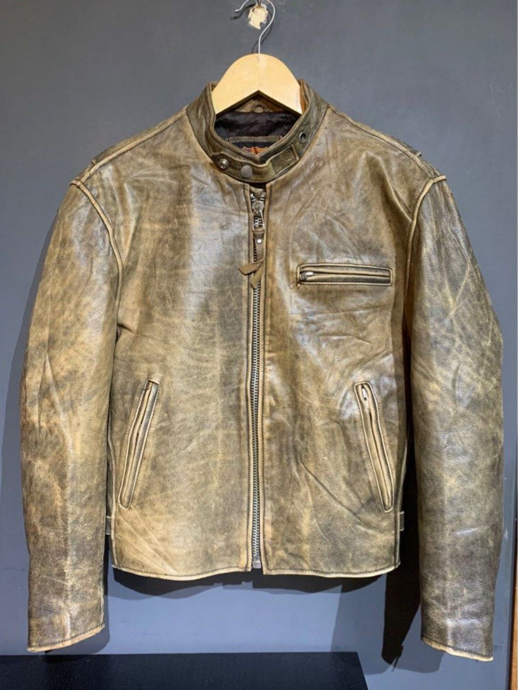 image of Freedom Leather Company Highwayman Brown Patina Jacket, Men's (Size Medium)