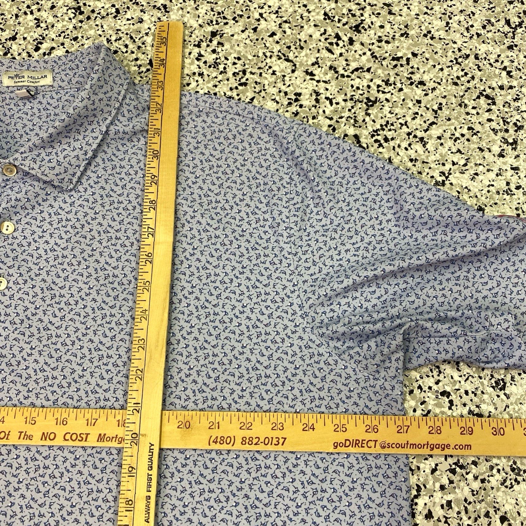 Peter Millar Peter Millar Summer Comfort Men's XXL All over Print Fish Performance Polo Shirt Size US XXL / EU 58 / 5 - 3 Thumbnail