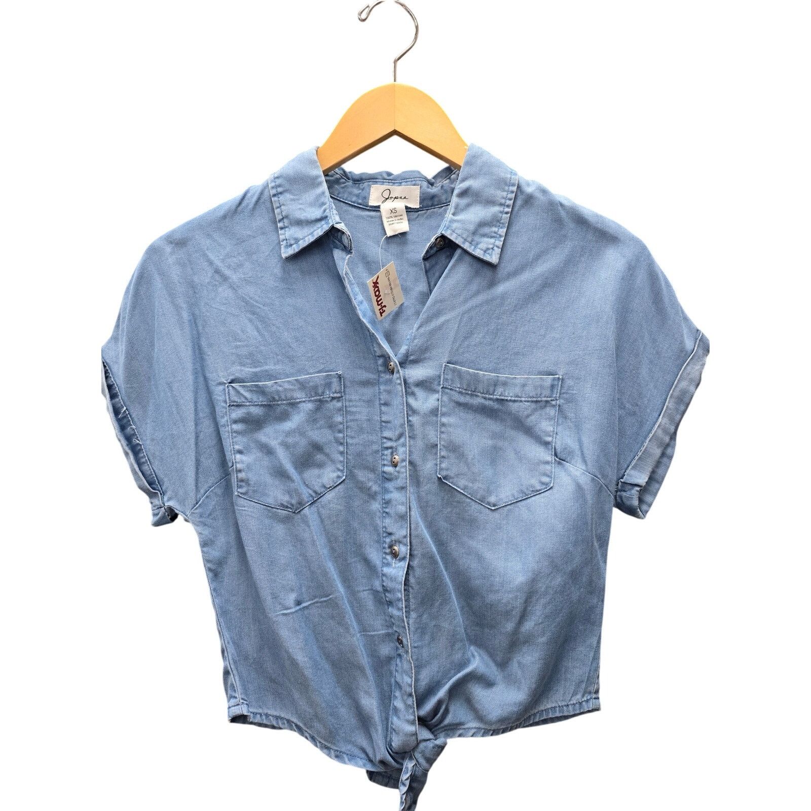 Other NWT, Japxa Blue Chambray Tie Top, XS Size XS / US 0-2 / IT 36-38 - 1 Thumbnail
