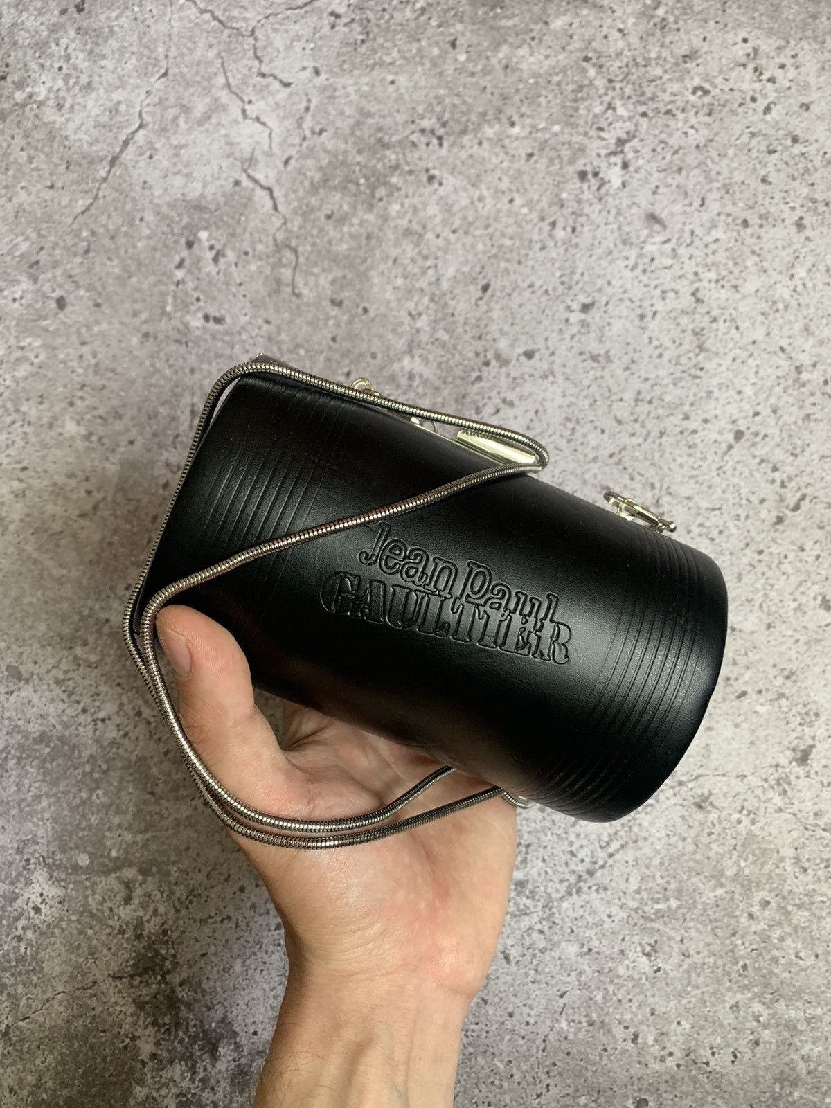 Designer JPG Jean Paul Gaultier cylinder black leather bag Size ONE SIZE - 1 Thumbnail