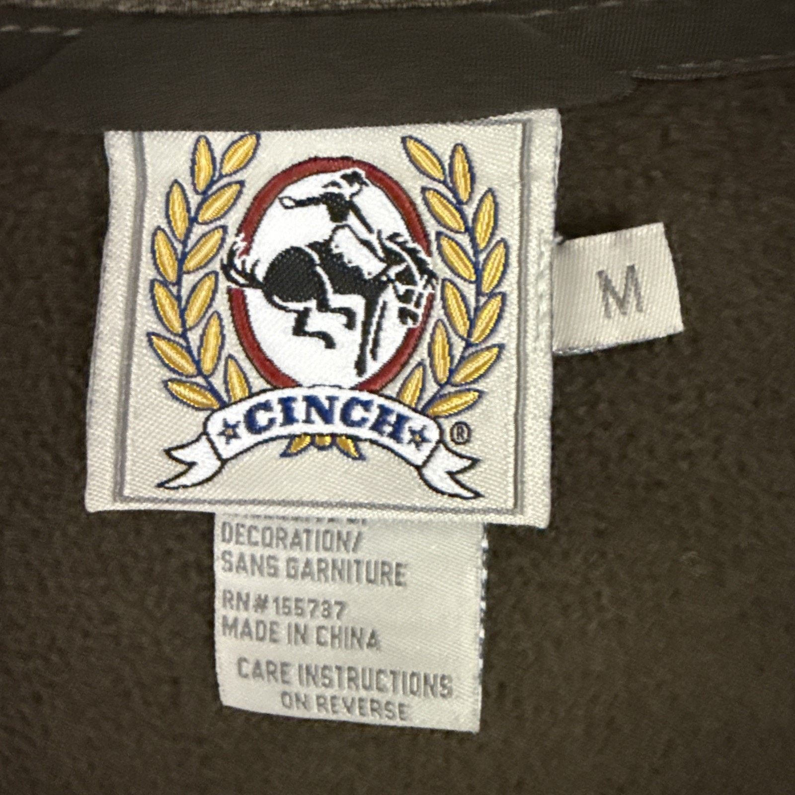 CINCH Cinch Mens M Jacket Lightweight Fleece Logo Brown Softshell Size US M / EU 48-50 / 2 - 2 Thumbnail