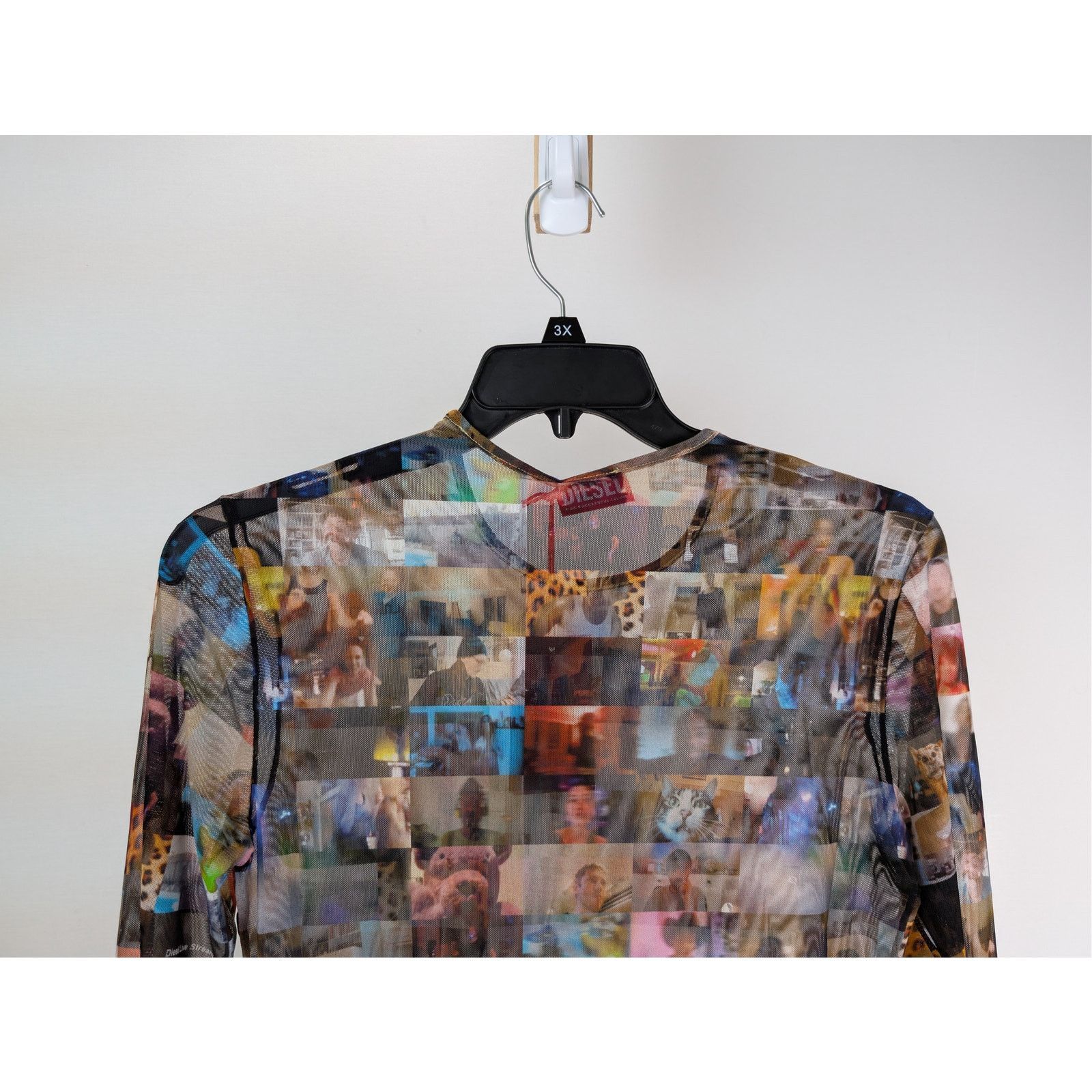 Diesel o1rshd1 'T Lixy' top in multicolor stretch tulle T-Shirt Size US L / EU 52-54 / 3 - 11 Thumbnail