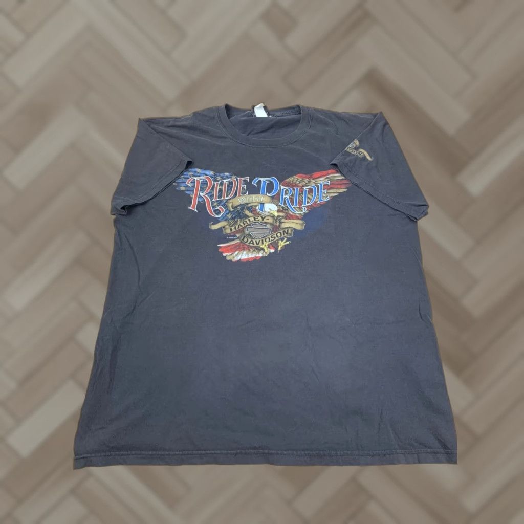 Harley Davidson Harley-Davidson Ride with Pride T Shirt Mens XL Black Short Sleeve Eagle #7459 Size US XL / EU 56 / 4 - 1 Thumbnail