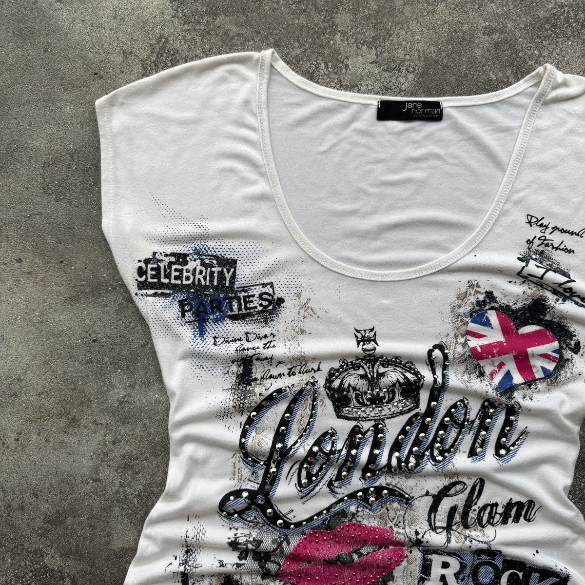 Hysteric Glamour 2000’s Jane Norman Vintage Glam Grunge T-Shirt Size L / US 10 / IT 46 - 3 Thumbnail
