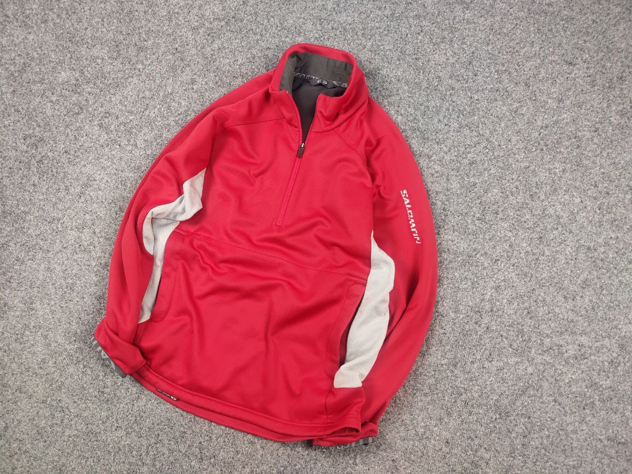 Salomon Vintage Salomon Lab Logo Zip Red Fleece Long sleeve pullover Size US M / EU 48-50 / 2 - 3 Thumbnail