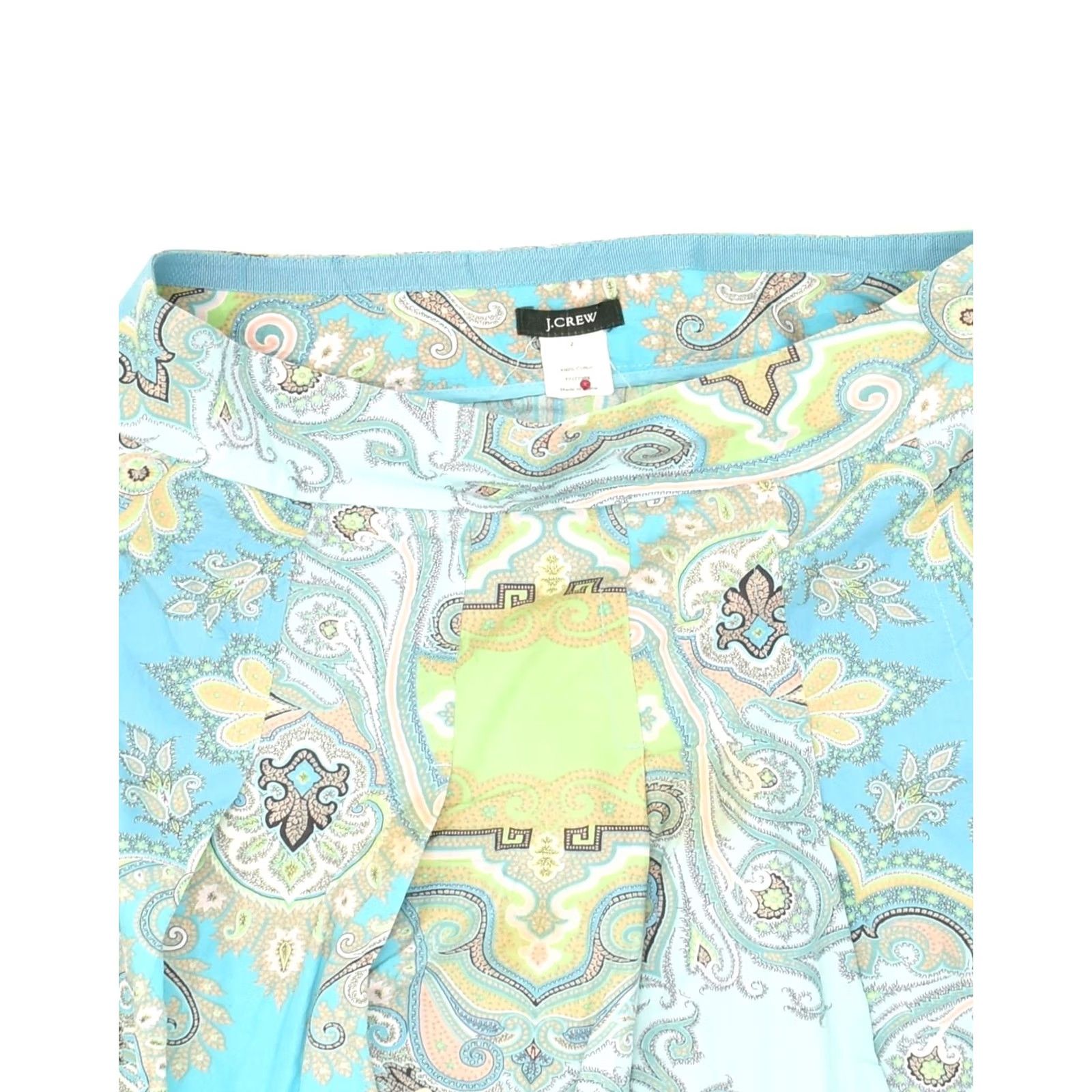 J.Crew J. CREW Womens Pleated Skirt Blue Cotton XS US 2 W27 Crazy Pattern OZ03 Size 26" / US 2 / IT 38 - 3 Thumbnail