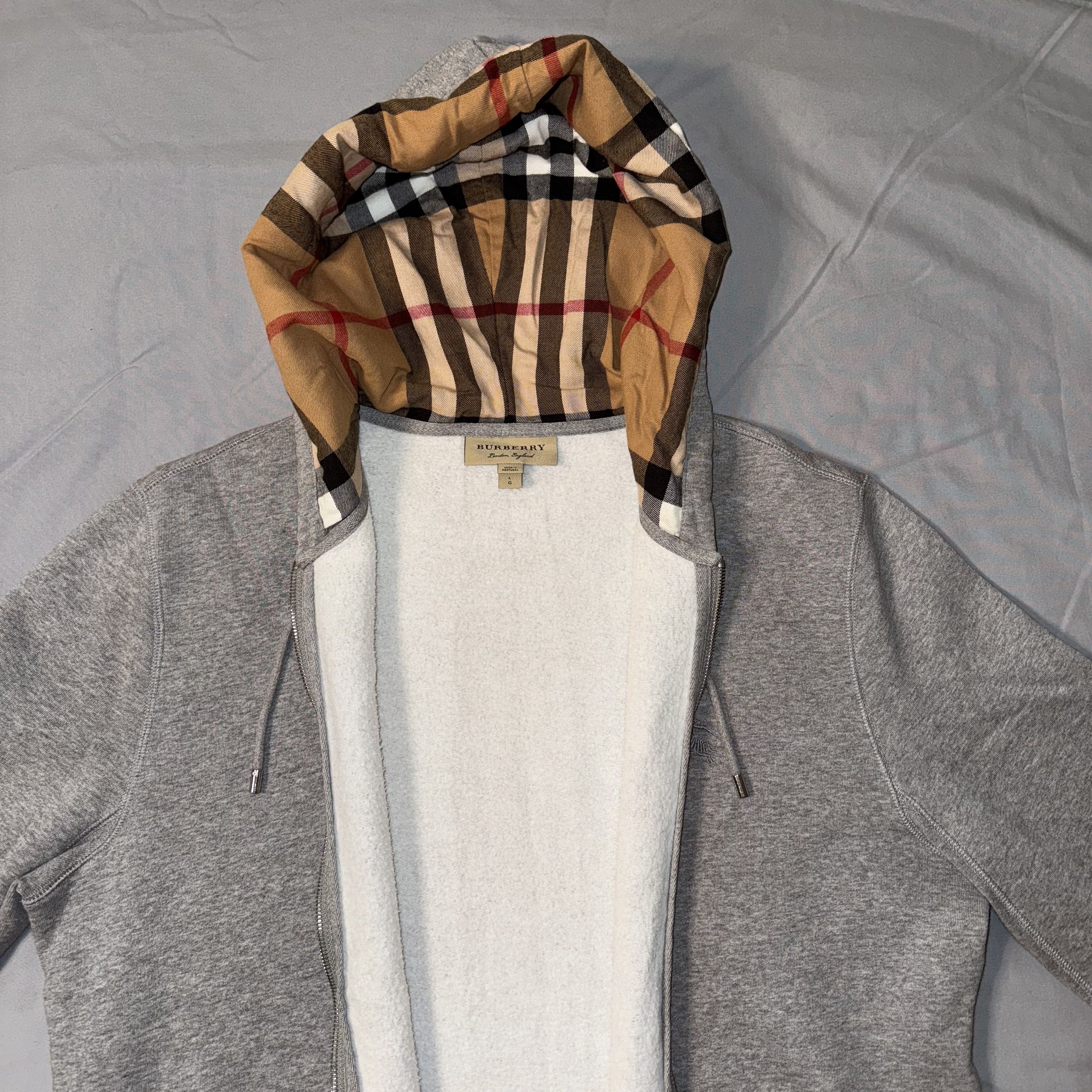 Burberry Burberry Clarendon Check Hood Zip Up Hoodie Size US L / EU 52-54 / 3 - 4 Thumbnail