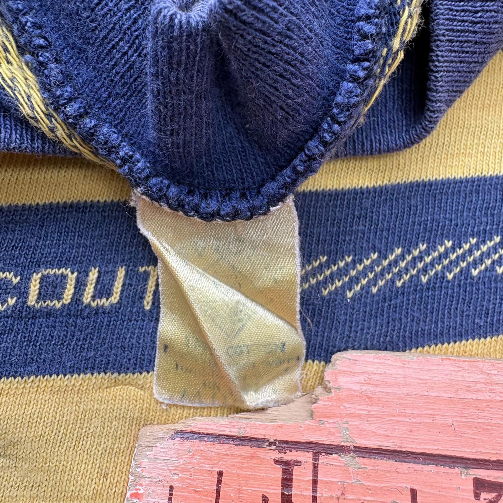 Vintage Vintage Rare 50s 60s Cub Scouts Navy Yellow Striped Shirt Size XS / US 0-2 / IT 36-38 - 3 Thumbnail