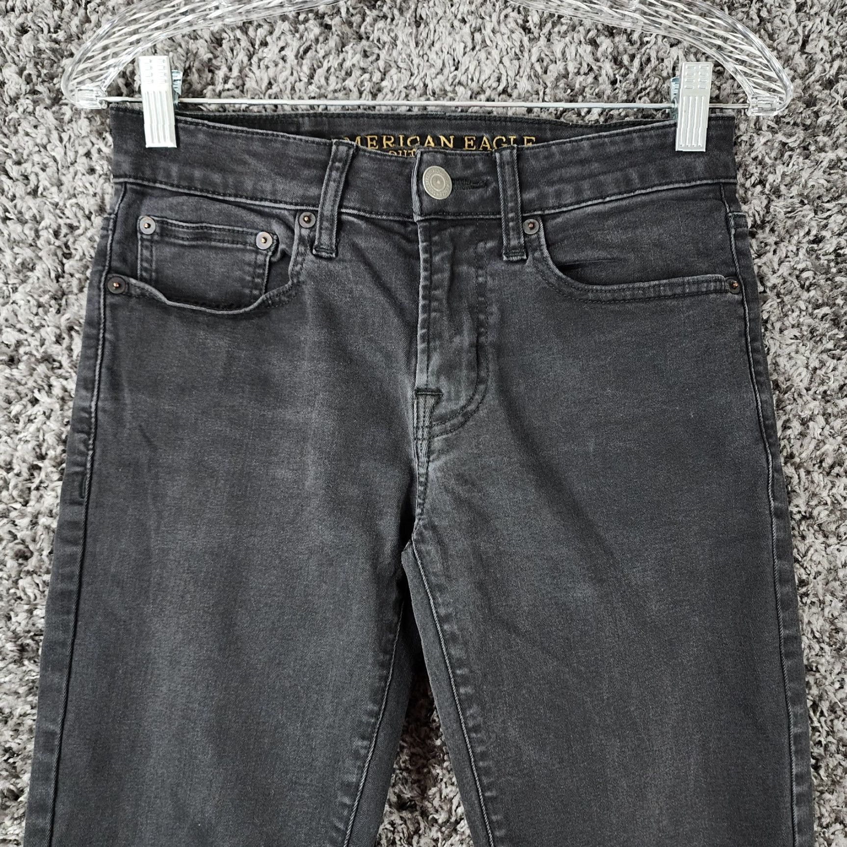 American Eagle Outfitters AMERICAN EAGLE Skinny Jeans Mens Black Regular 28x31 Size US 28 / EU 44 - 2 Thumbnail